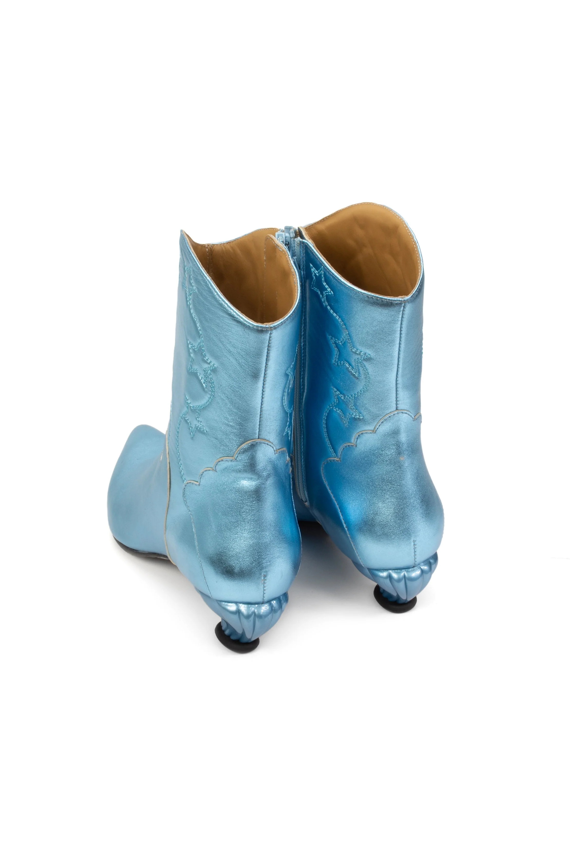 John Fluevog Western Boot - Metallic Blue - Image 4