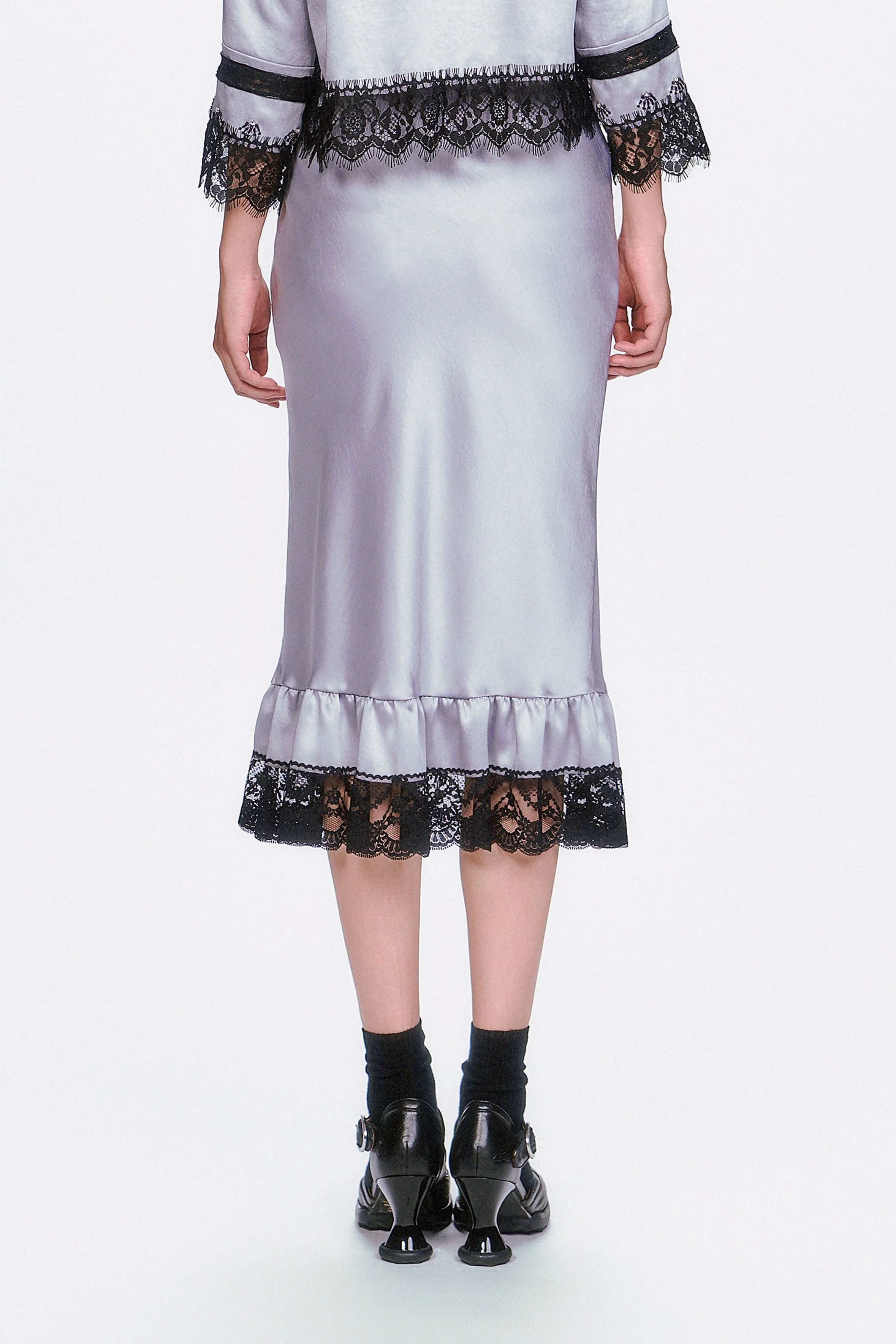 Boudoir Satin Lace Skirt - Image 4