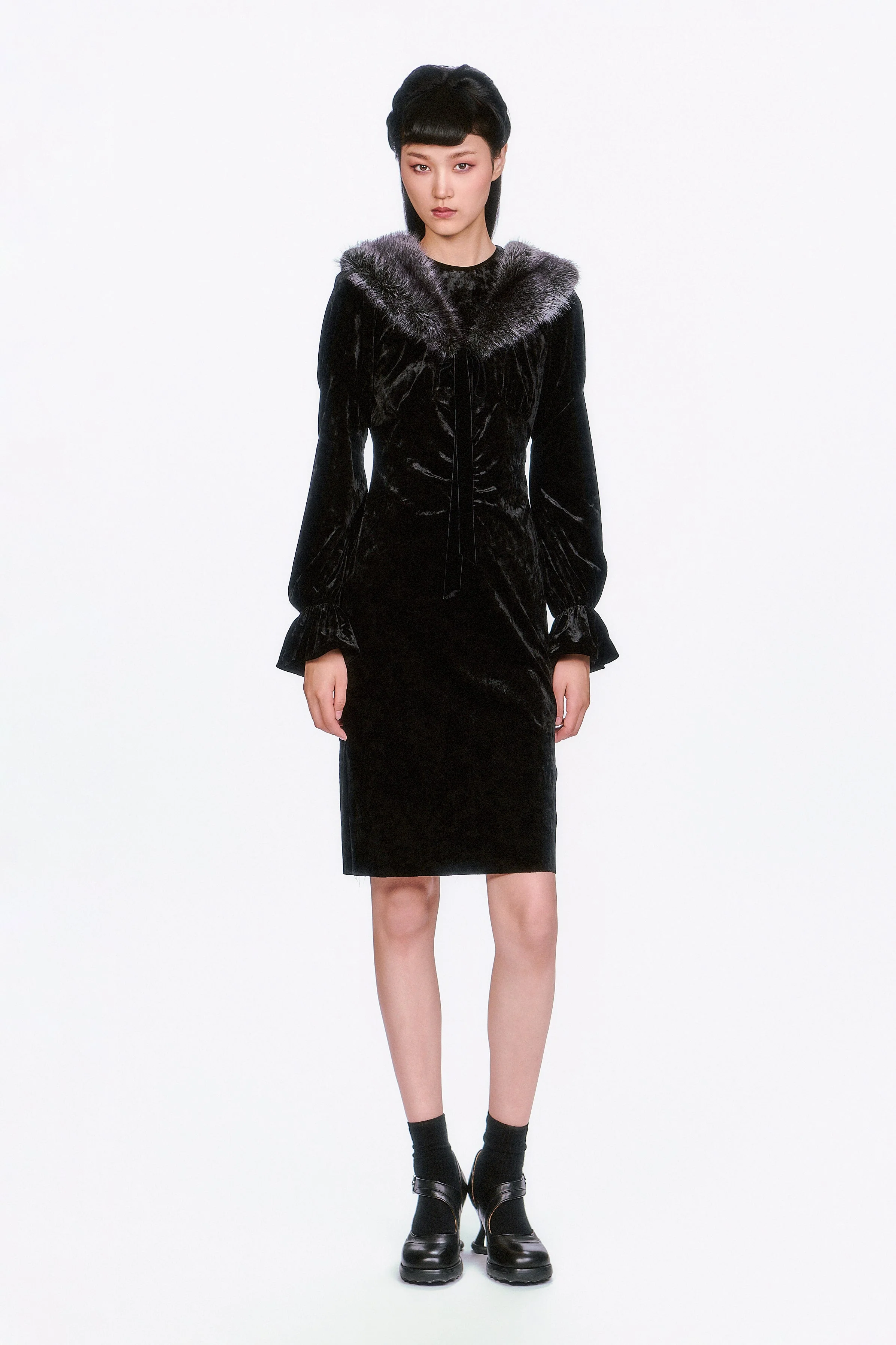 Boudoir Velvet Long Sleeve Dress - Image 7