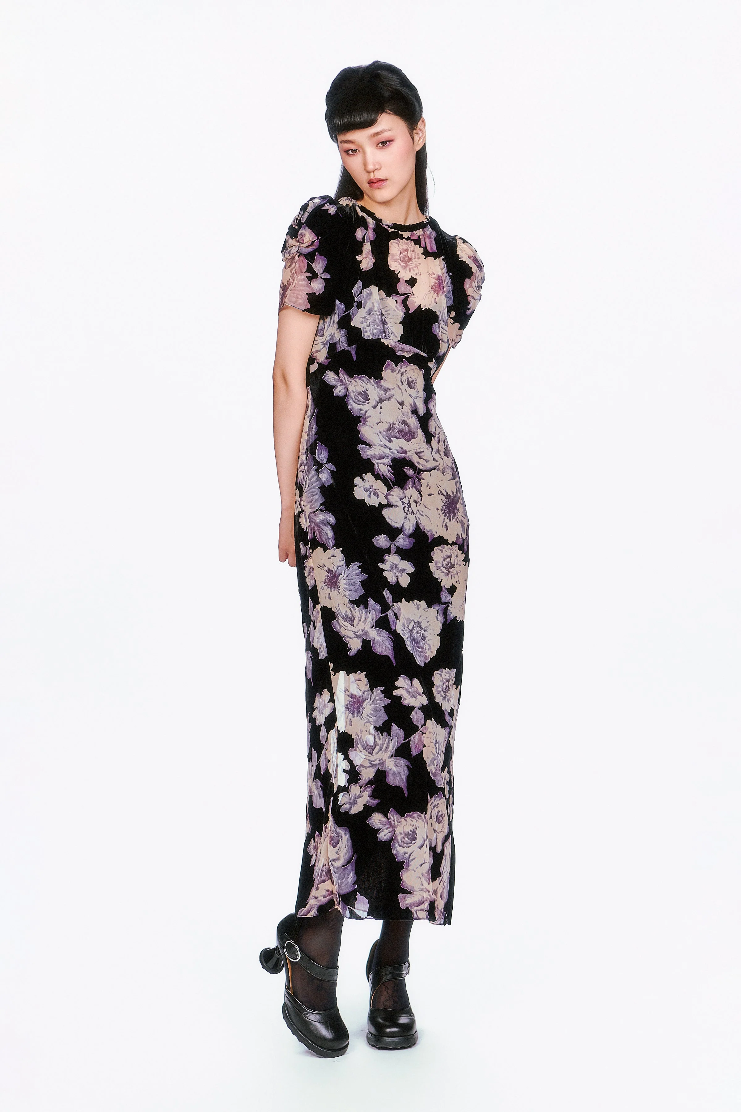 Cabbage Rose Devoré Maxi Dress - Image 5