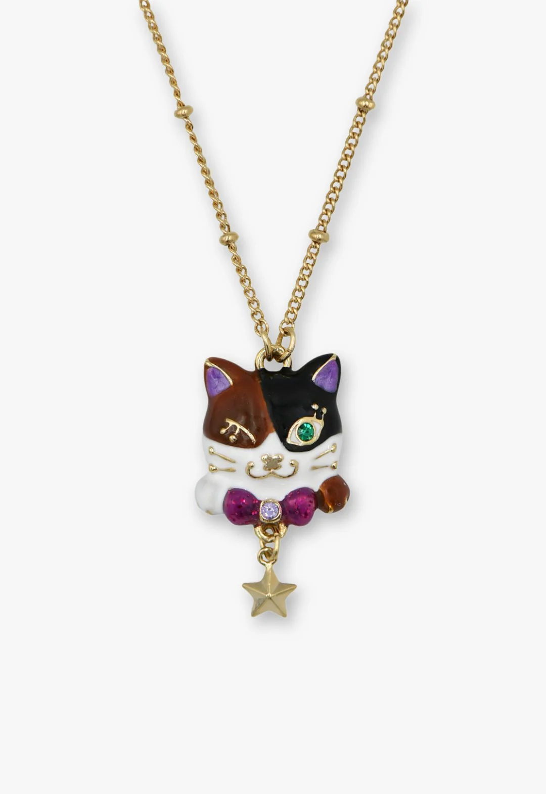 Wink & Wish Calico Cat Necklace - Image 2
