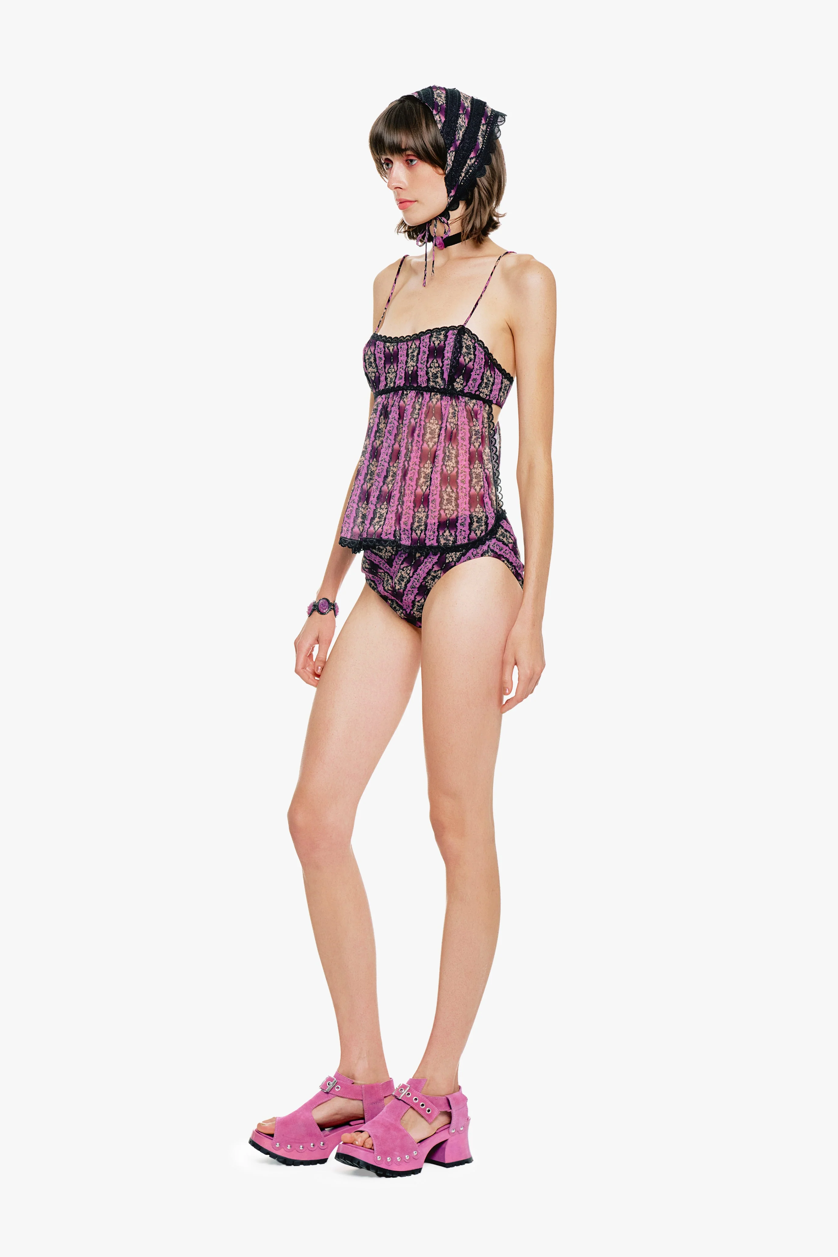 Cameo Stripe Print Sun Suit - Image 3