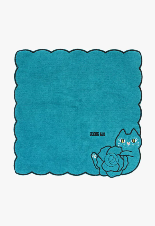 Cat Embroidery Rose Washcloth - Image 2