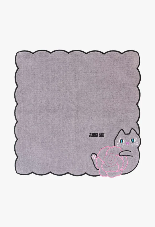 Cat Embroidery Rose Washcloth - Image 6