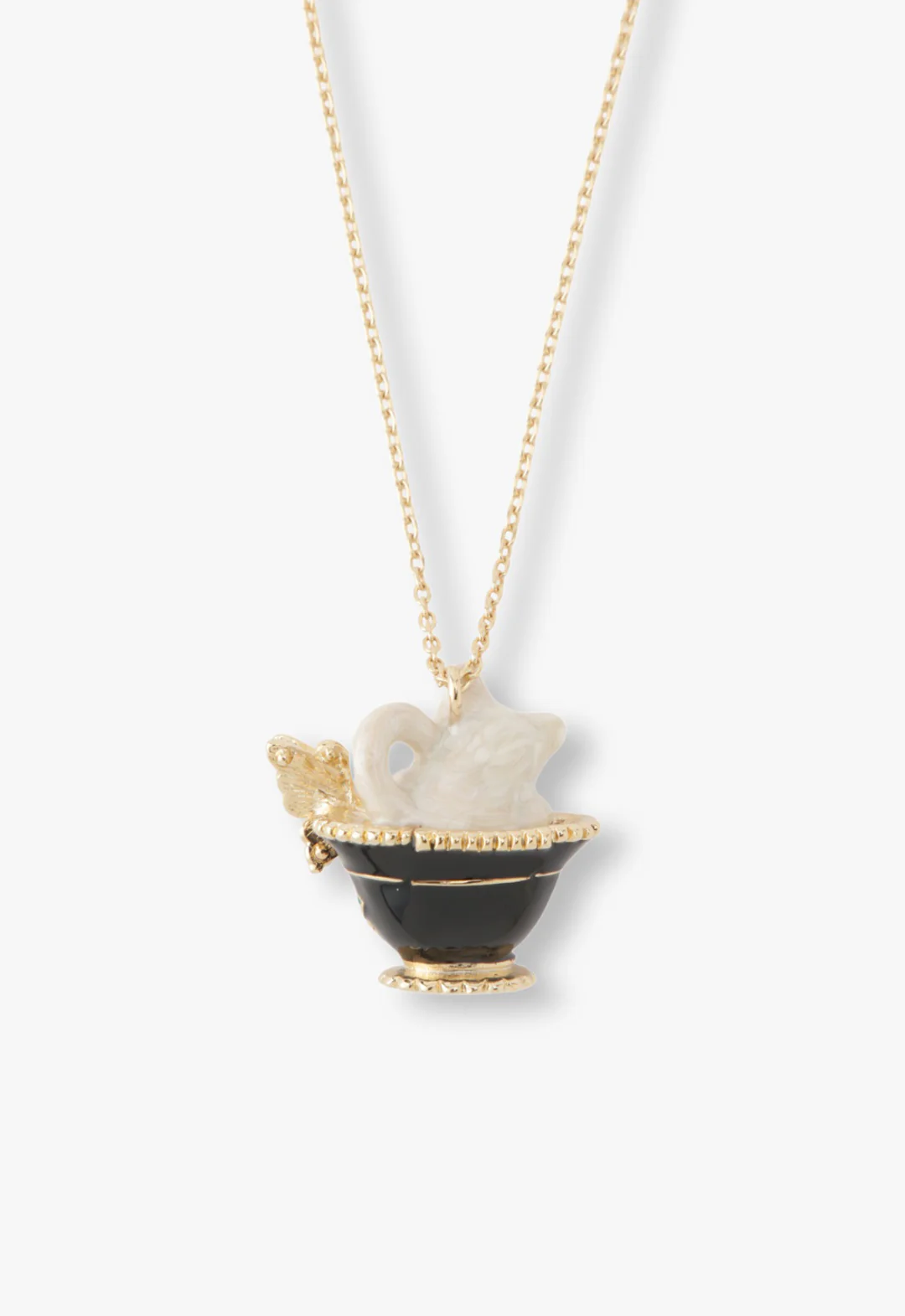 Jeweled Cat & Butterfly Chalice Necklace - Image 3