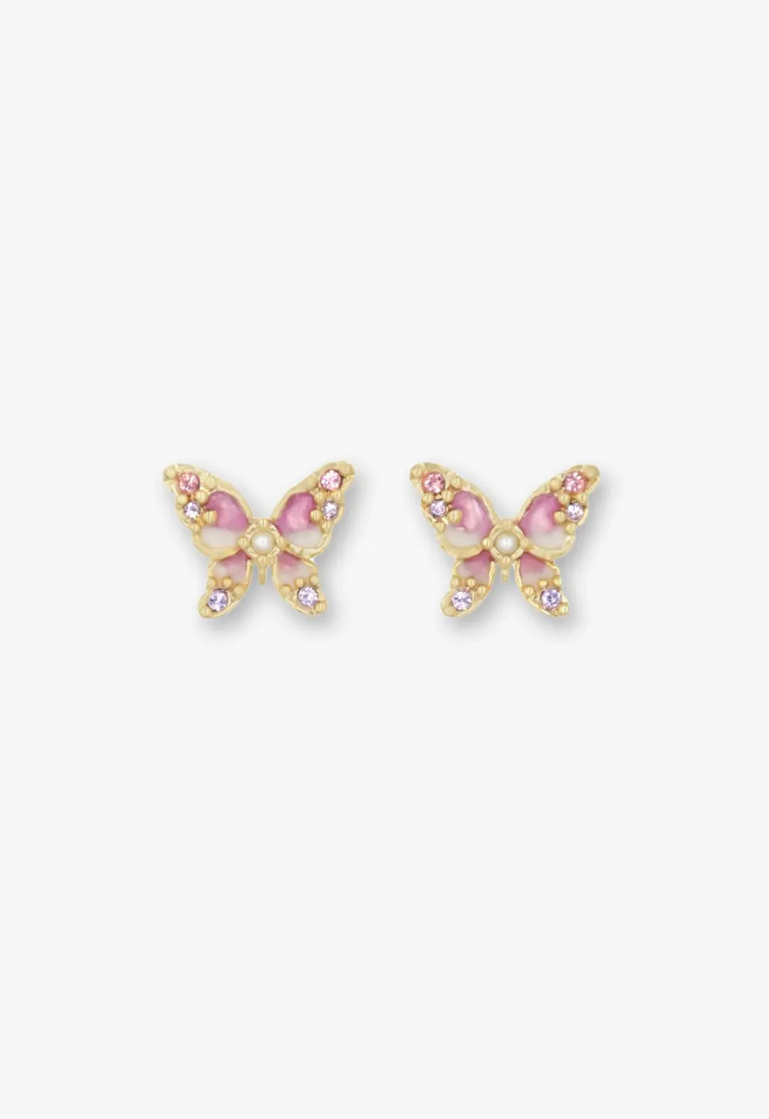 Shining Butterfly Earrings - Pink Gold - Image 2