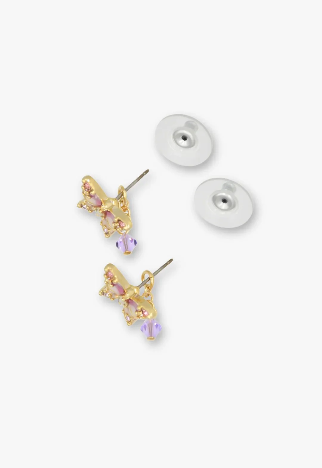 Shining Butterfly Earrings - Pink Gold - Image 3