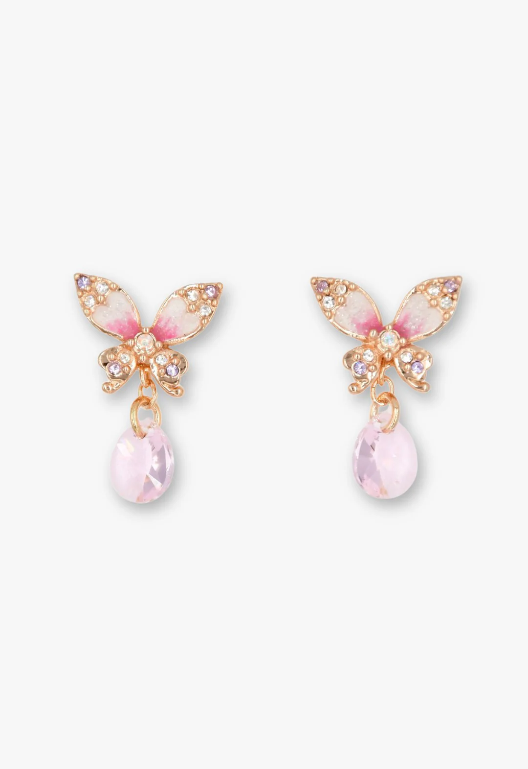 Crystal Bloom Butterfly Earrings