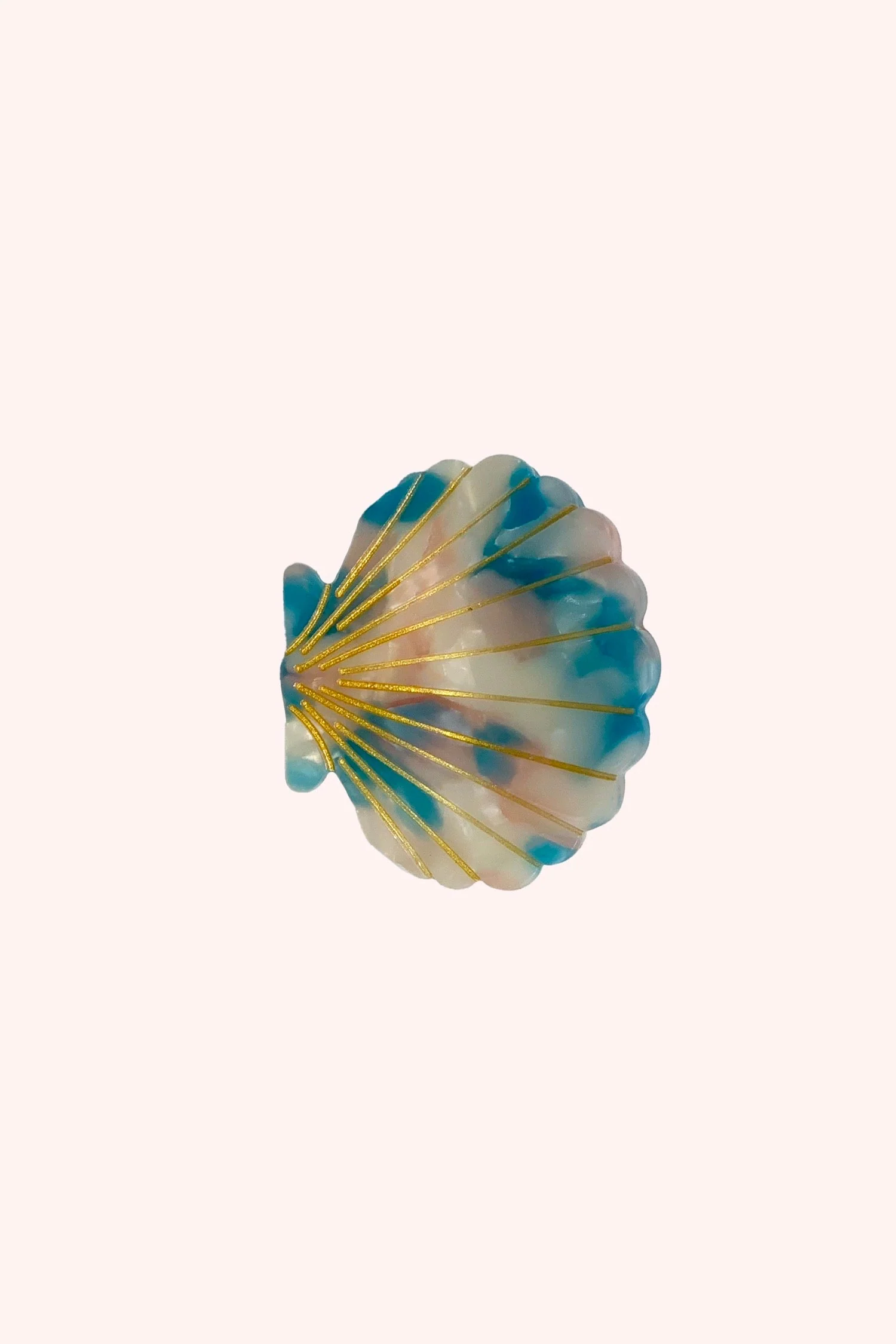 Medium Blue Marine Pastel Sea Shell Jaw Clip