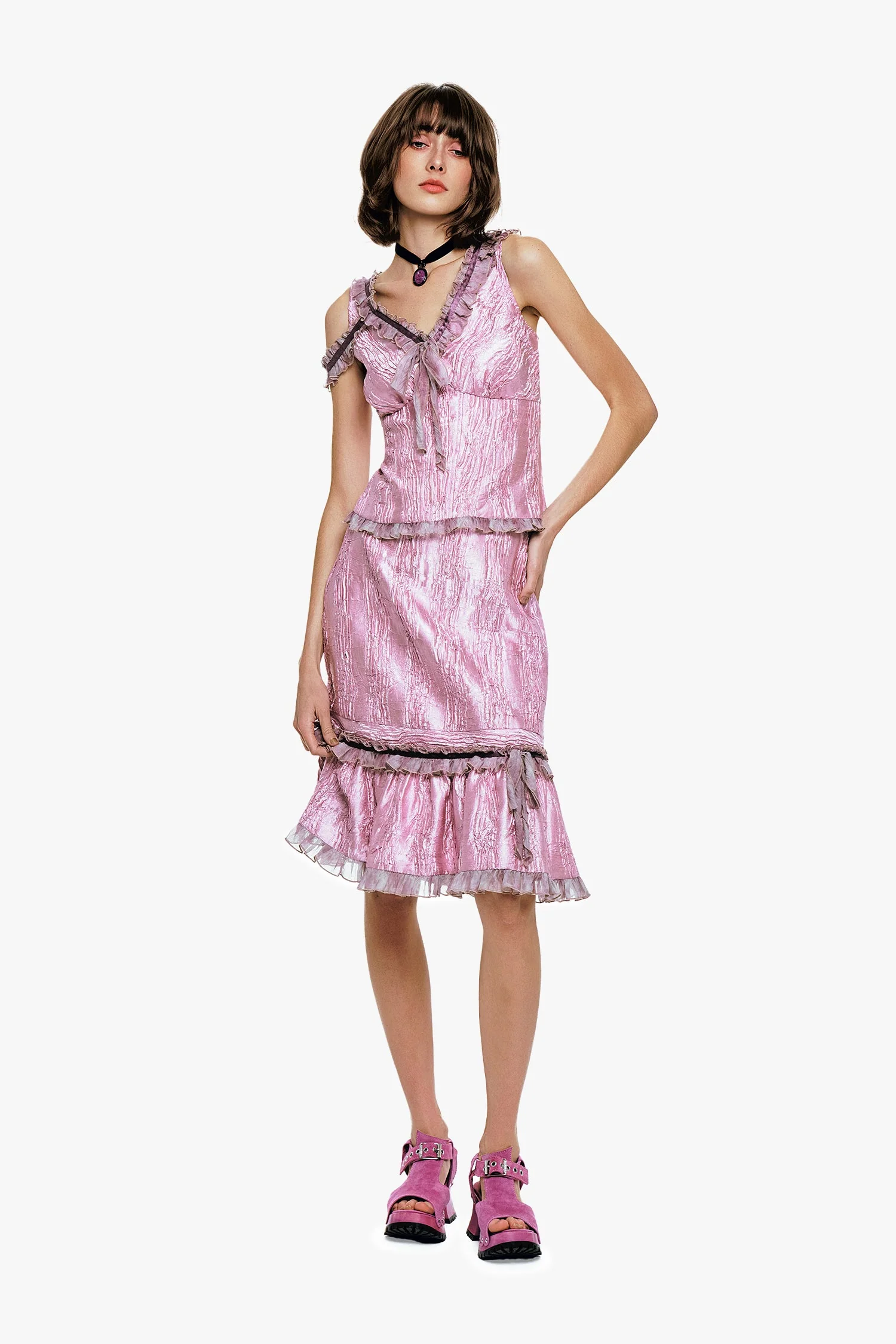 Crushed Satin Bow Top - Image 3