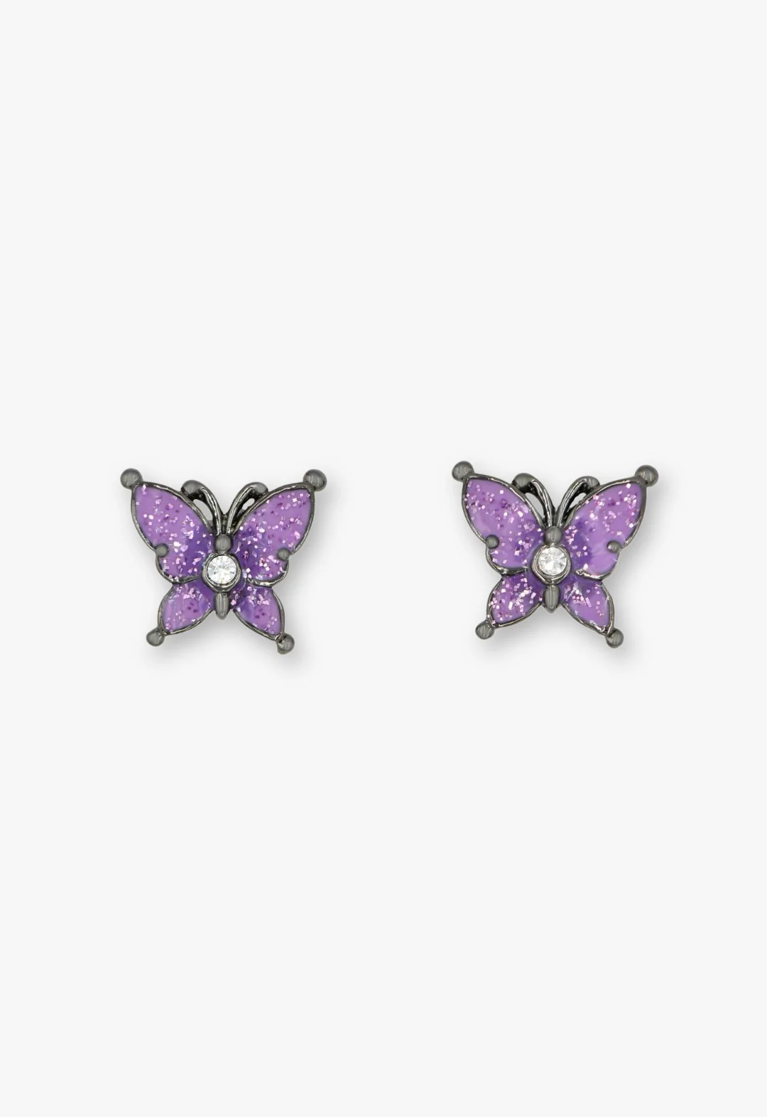 Twilight Gothic Butterfly Earrings - Gunmetal - Image 2