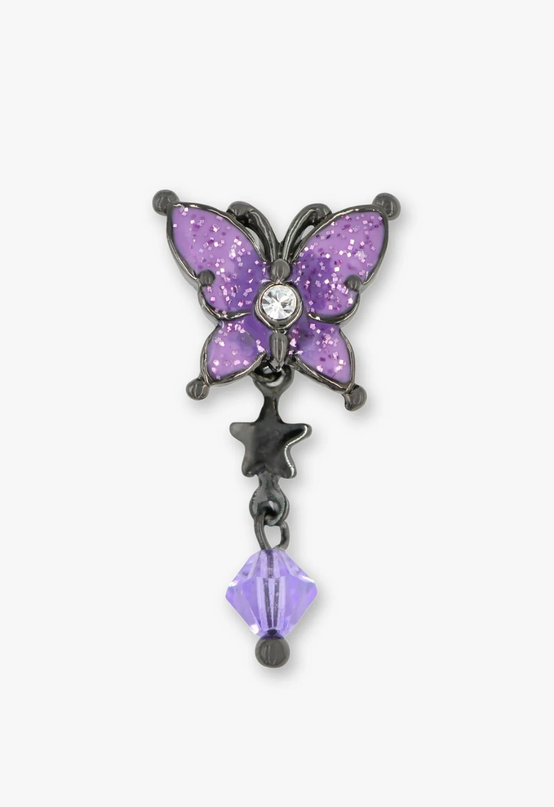 Twilight Gothic Butterfly Earrings - Gunmetal - Image 3
