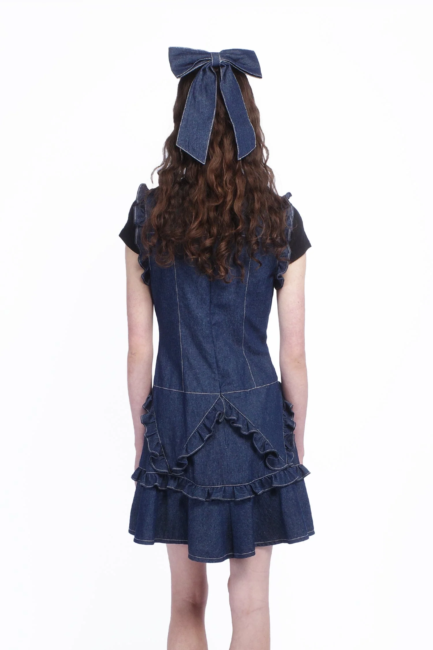 Denim Ruffle Dress - Image 4