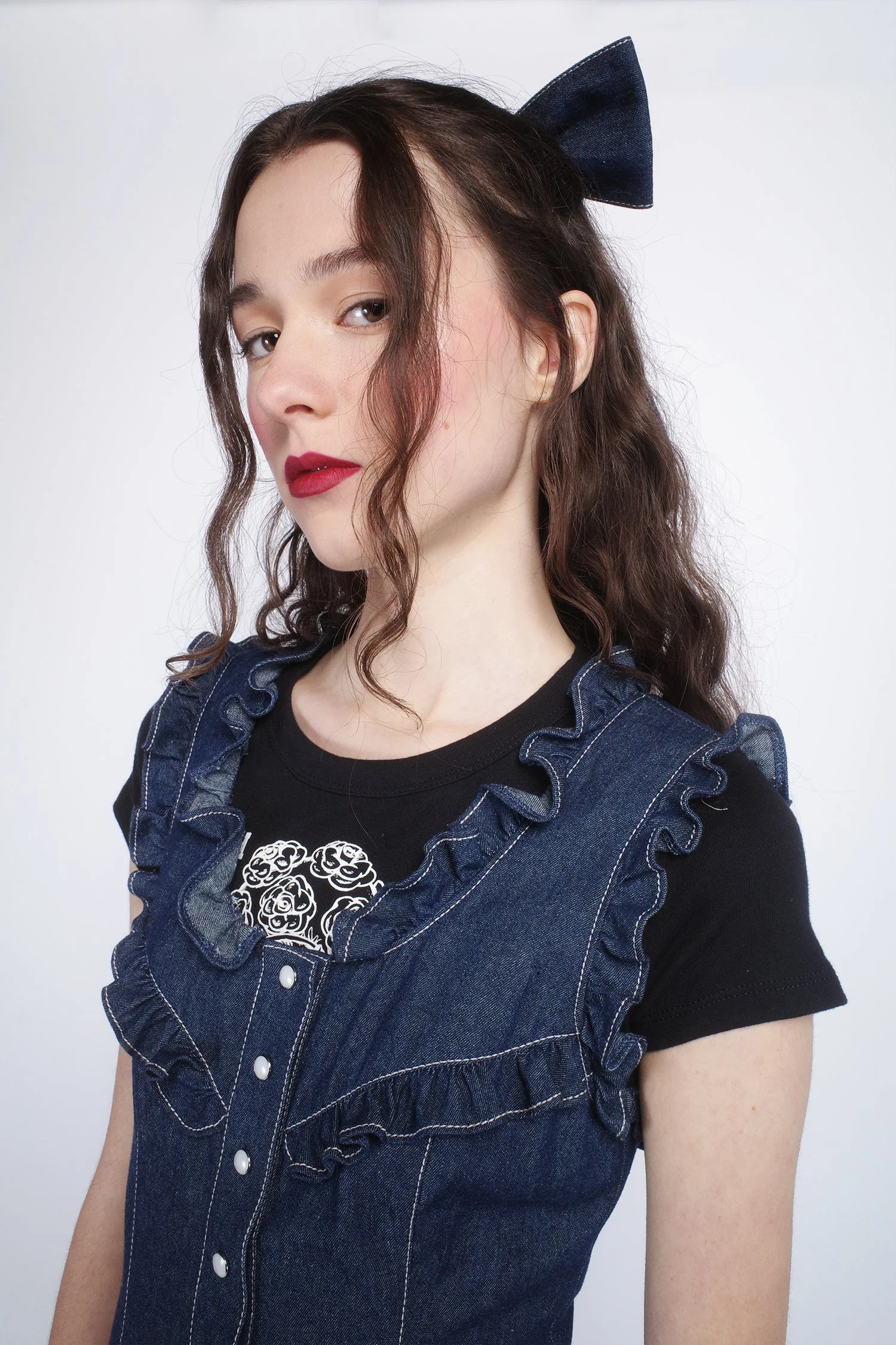 Denim Ruffle Dress - Image 5