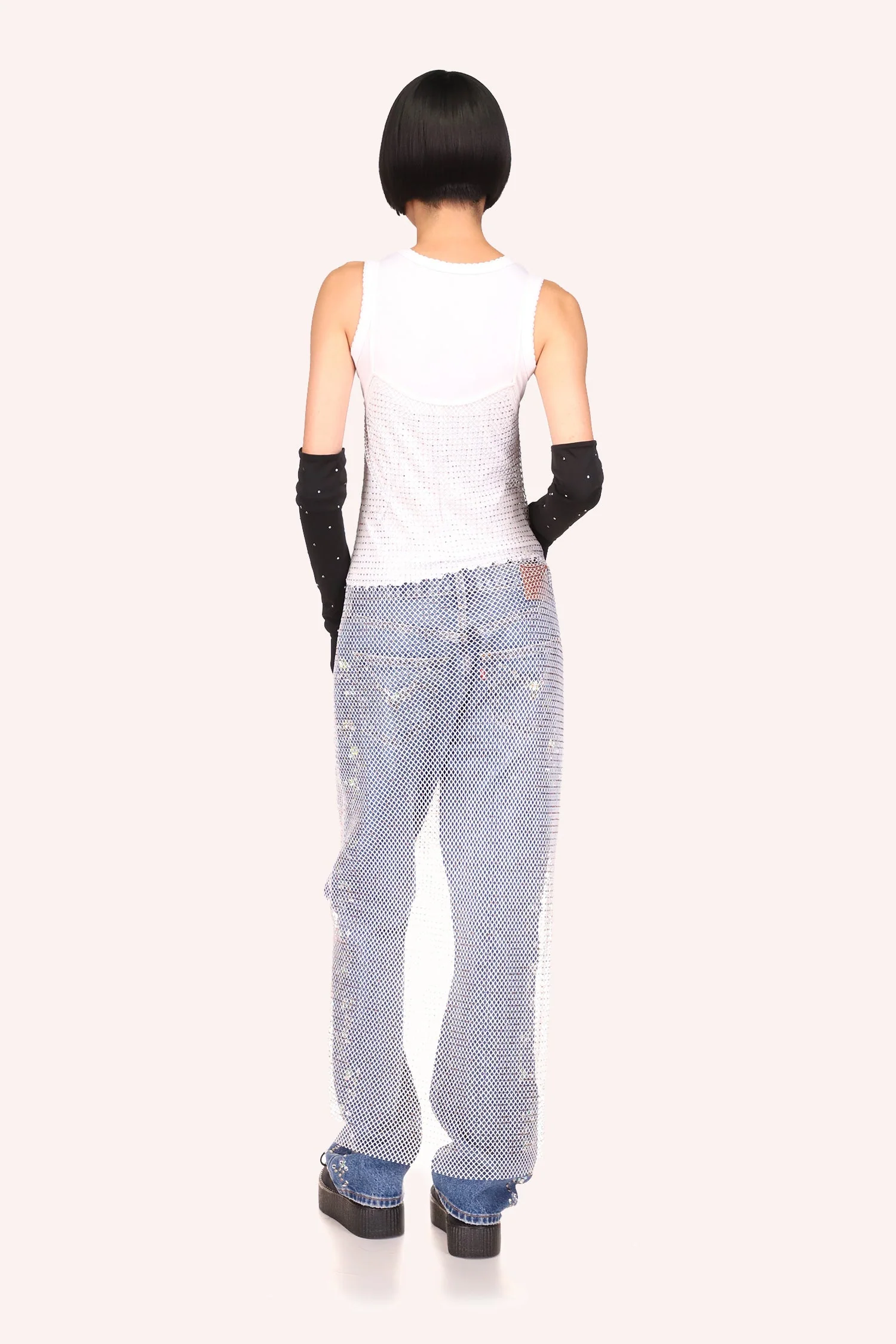Diamond Netting Slip Dress - Image 4