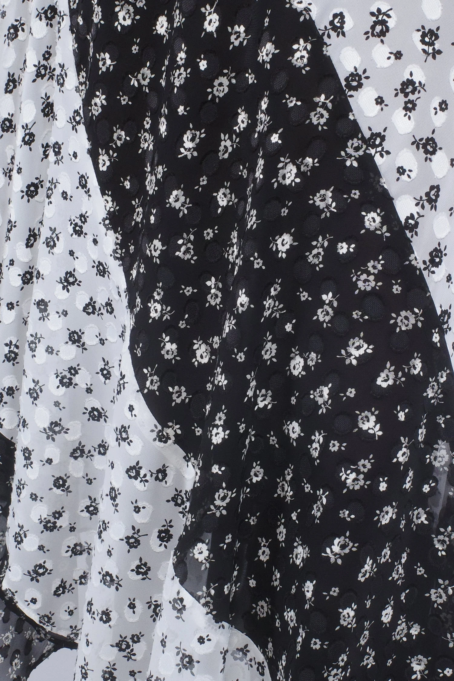 Ditsy Dot Chiffon Contrast Flowy Skirt - Image 6