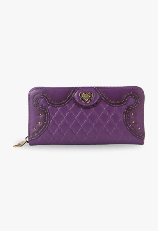 Victorian Quilted Wallet - Purple