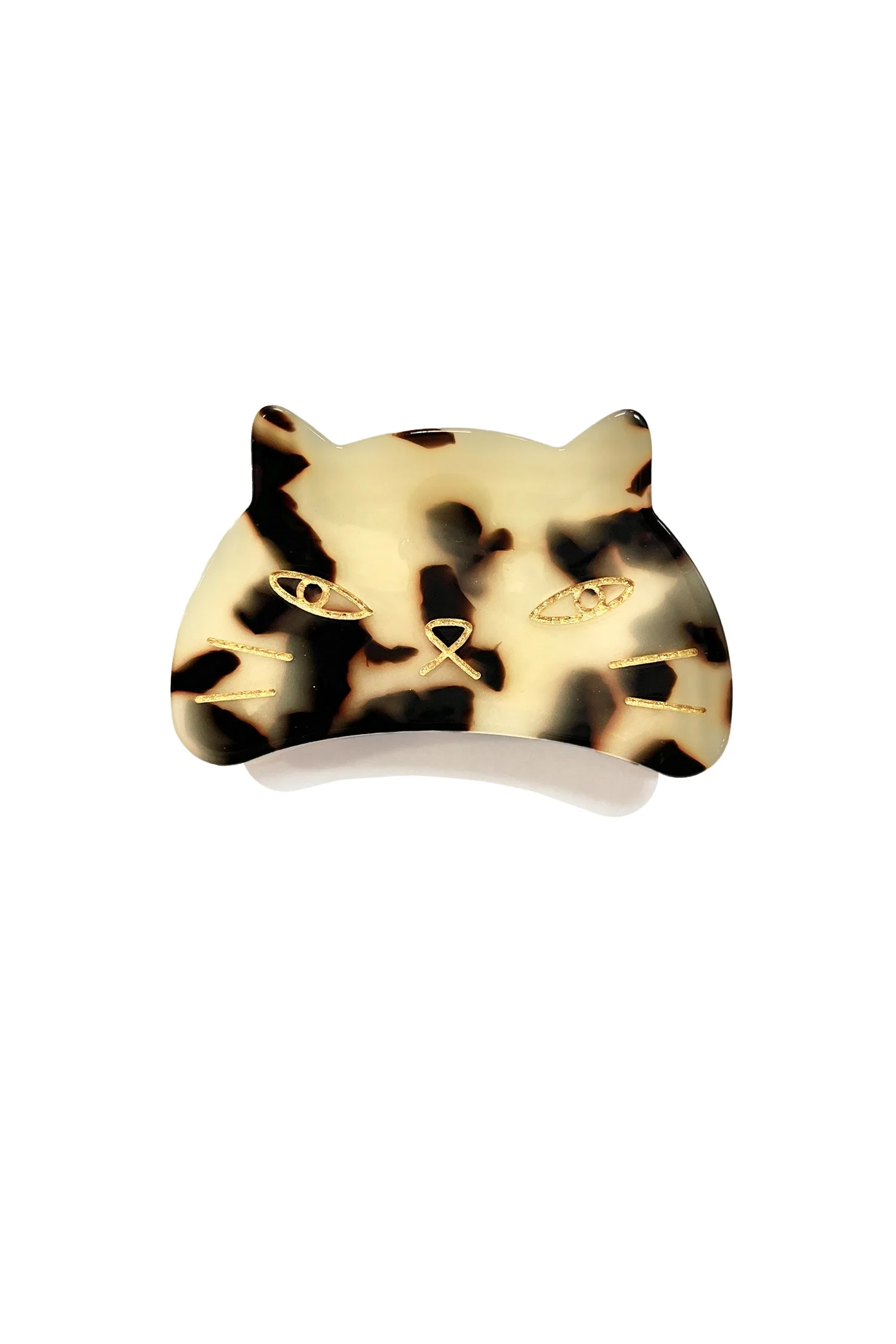 Etched Large Cat Jaw Clip White Tokyo