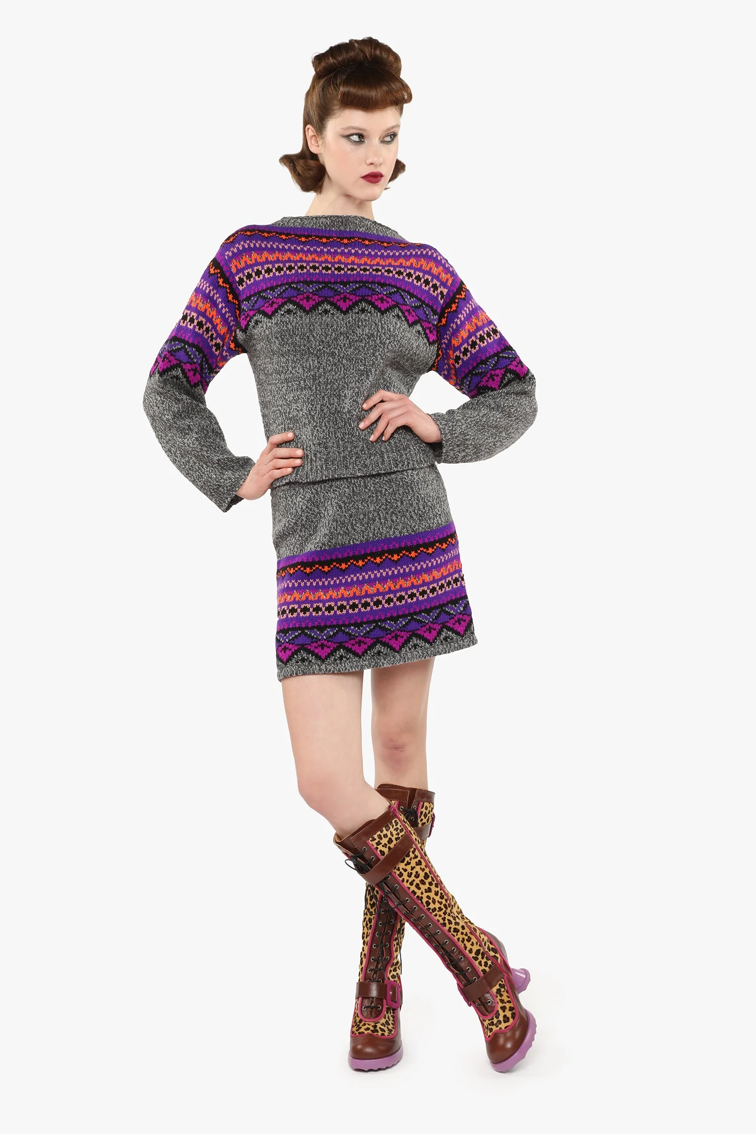 Fair Isle Sweater - Magenta - Image 6