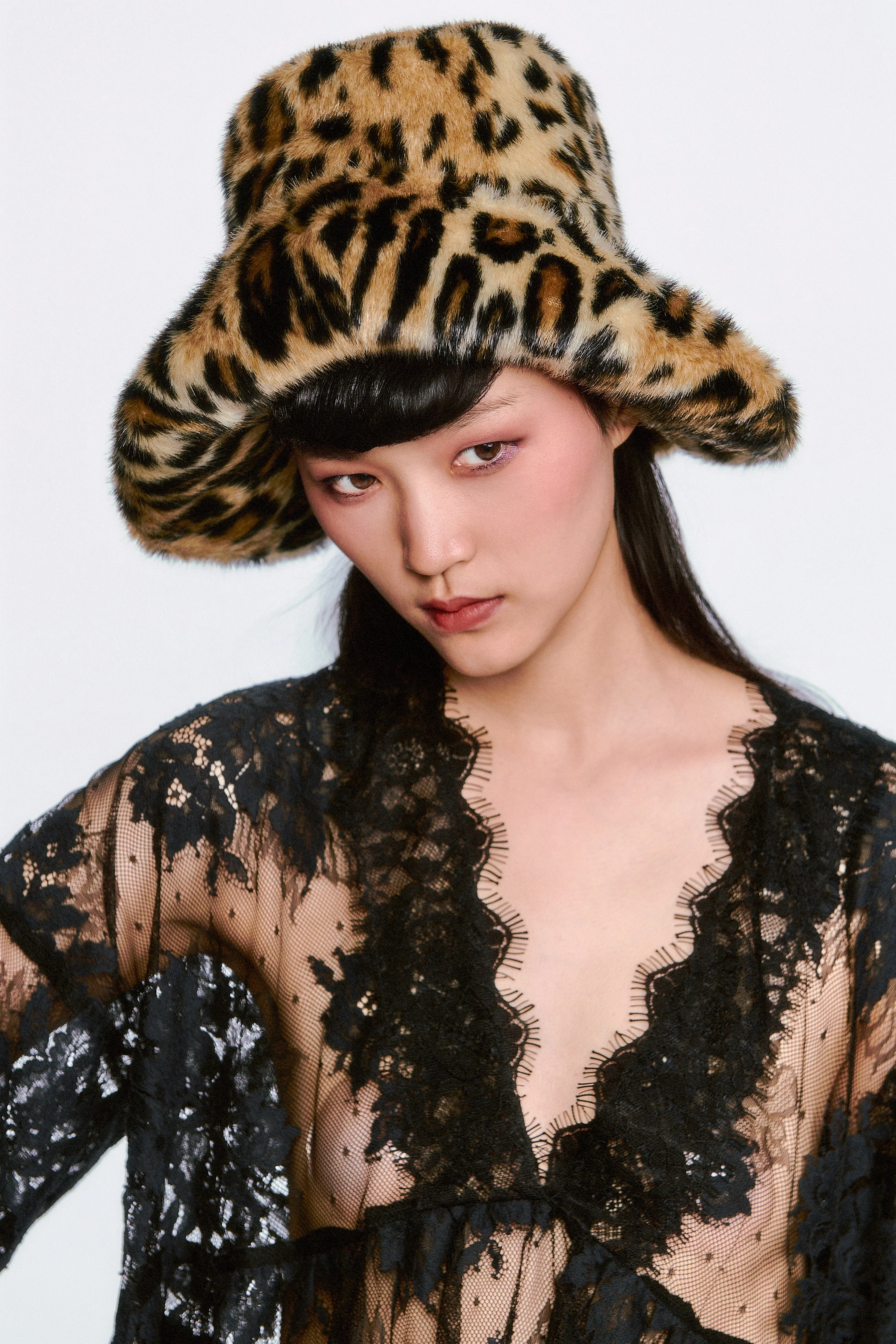 Faux Leopard Hat