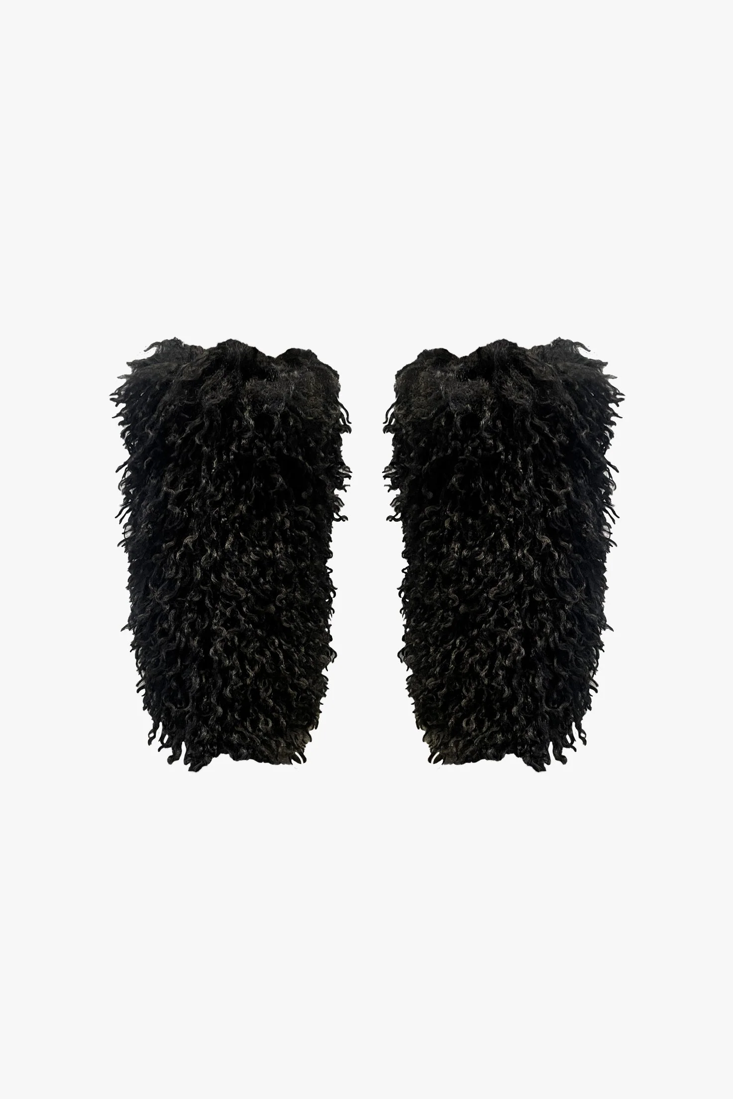 Faux Fur Leg Warmers - Black