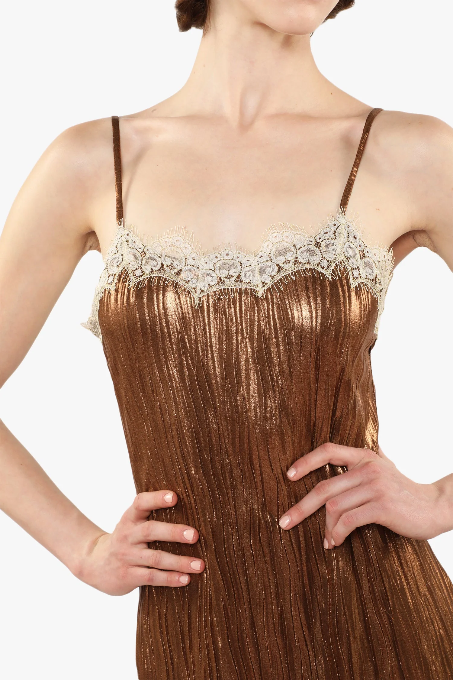 Pleats Lace Slip Dress - Image 2