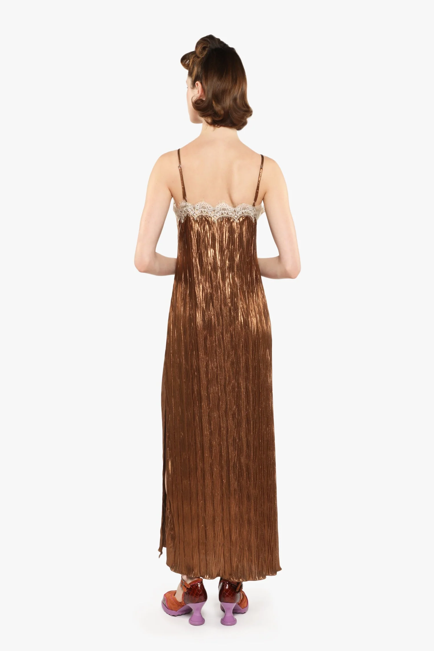 Pleats Lace Slip Dress - Image 4