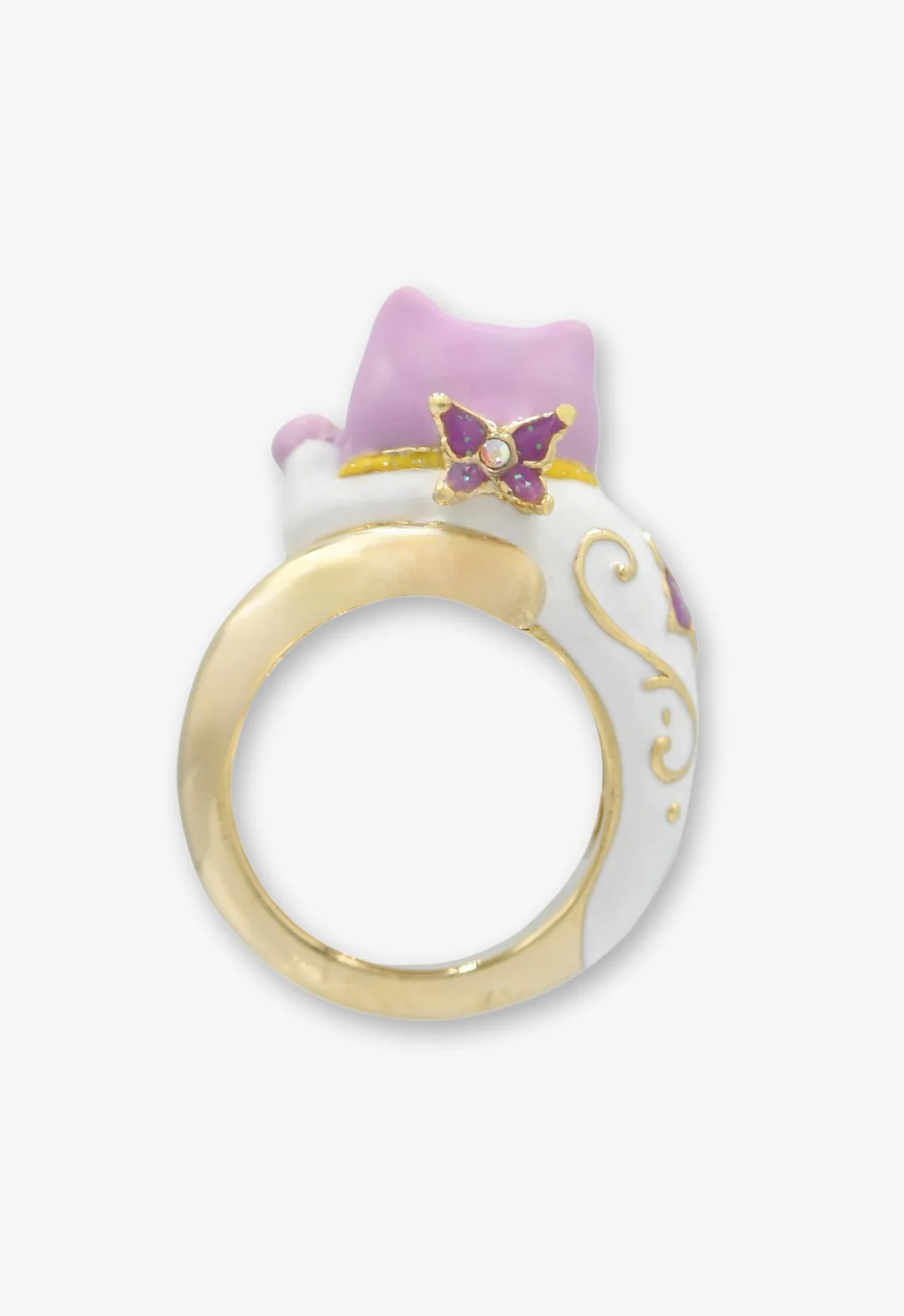 Lucky Cat Flower Ring- Gold - Image 3