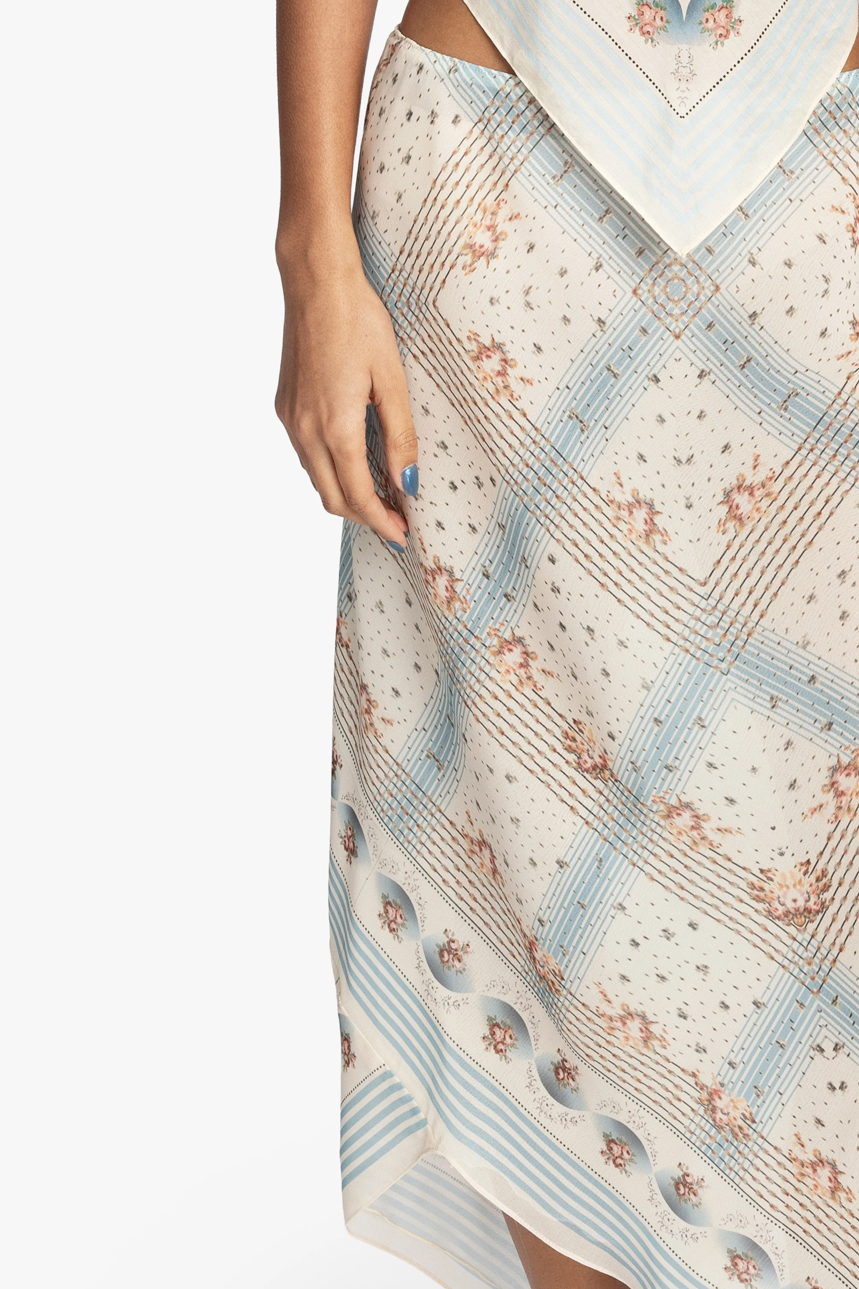 Heritage Scarf Print Chiffon Skirt - Image 2