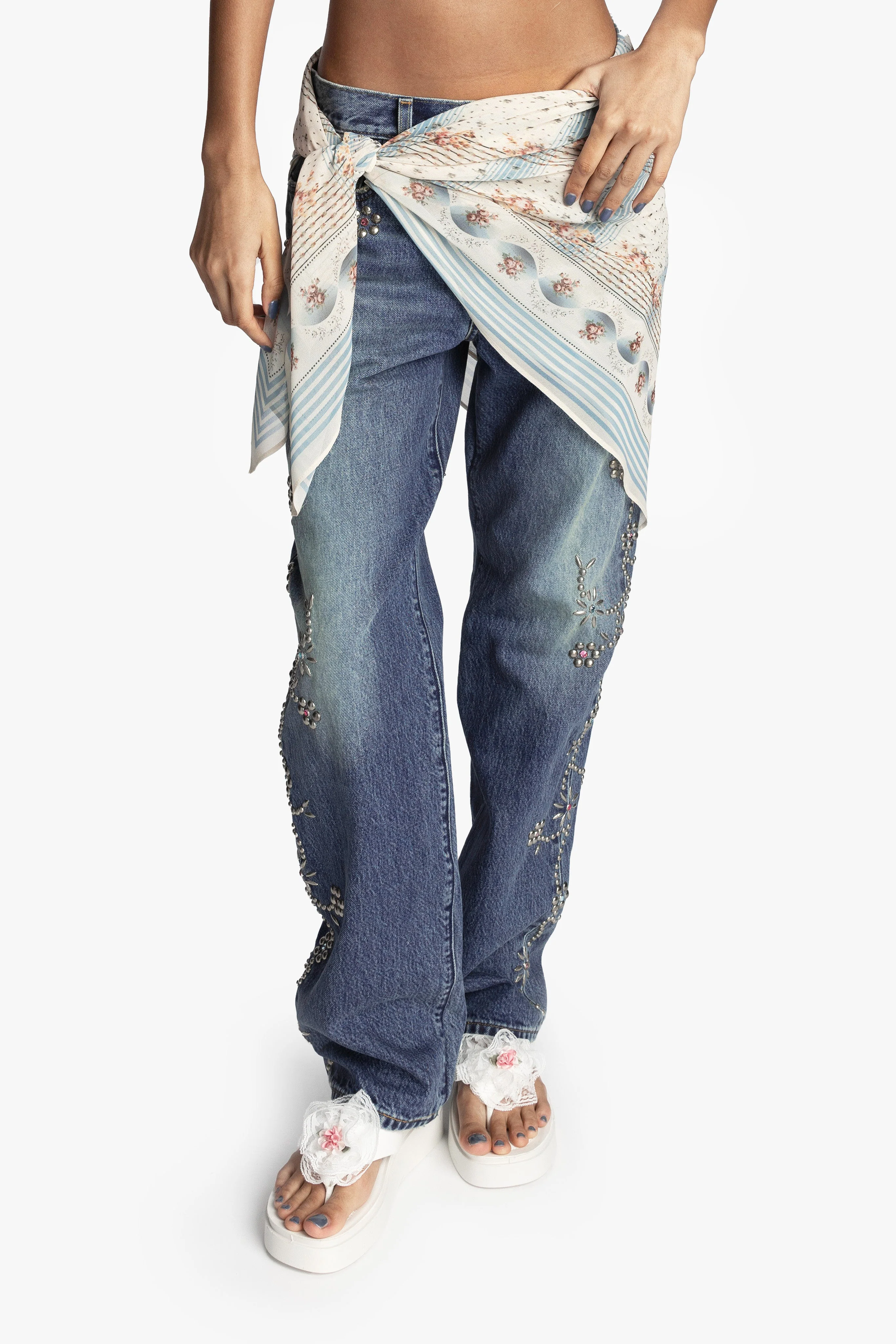 Heritage Scarf Print Chiffon Square Scarf