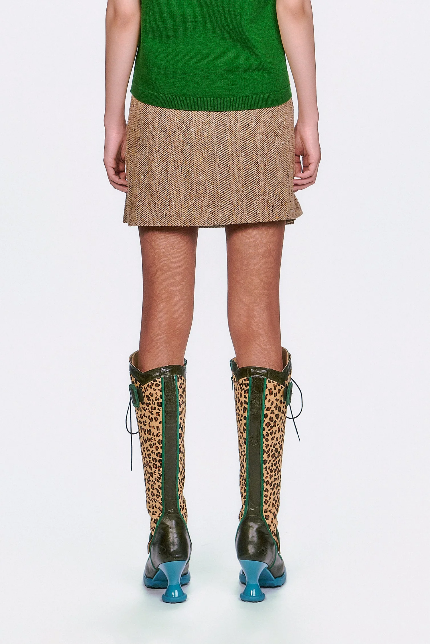 Herringbone Pleated Skirt - Image 5