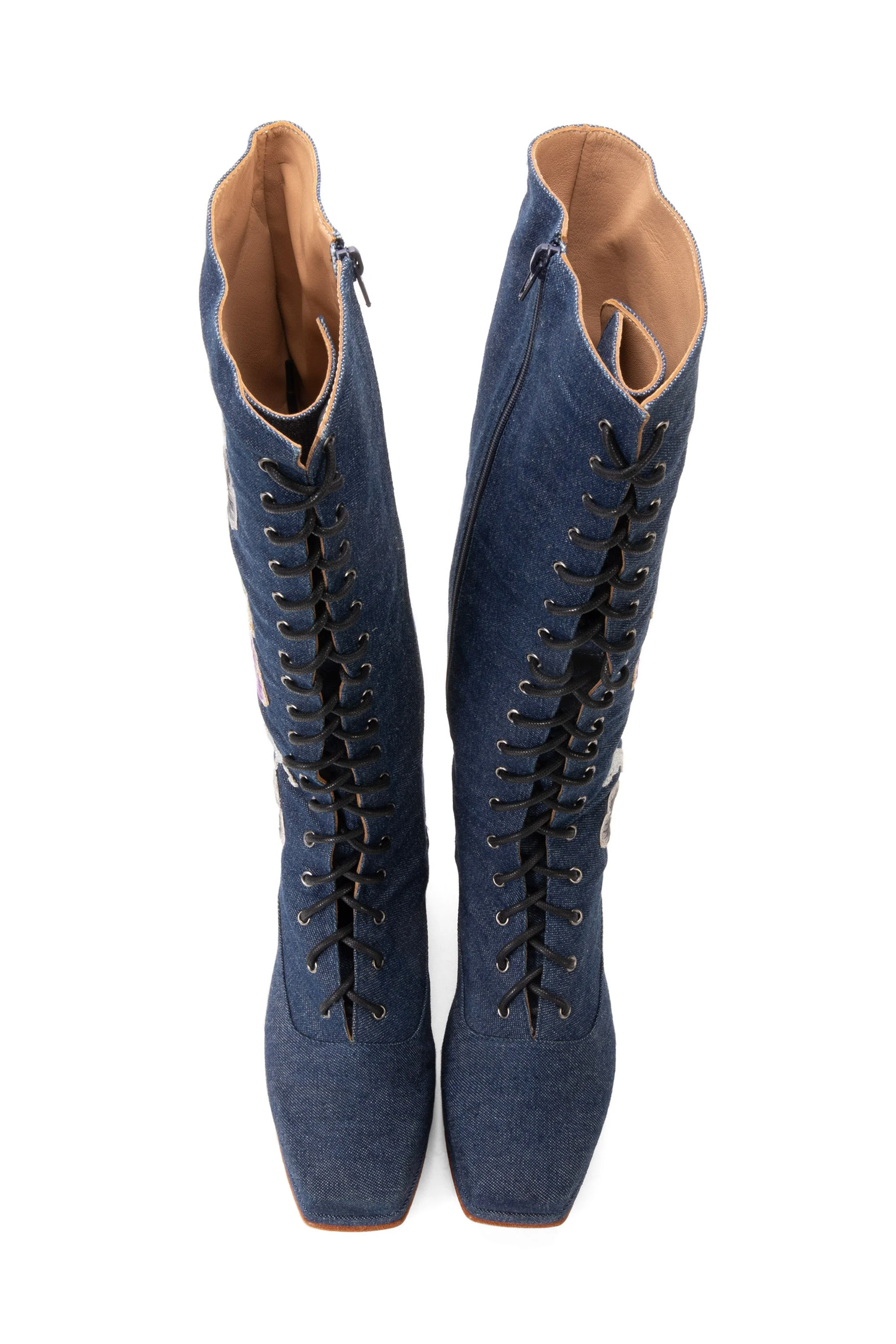 John Fluevog x Anna Sui Butterfly Boots - Denim Blue - Image 3