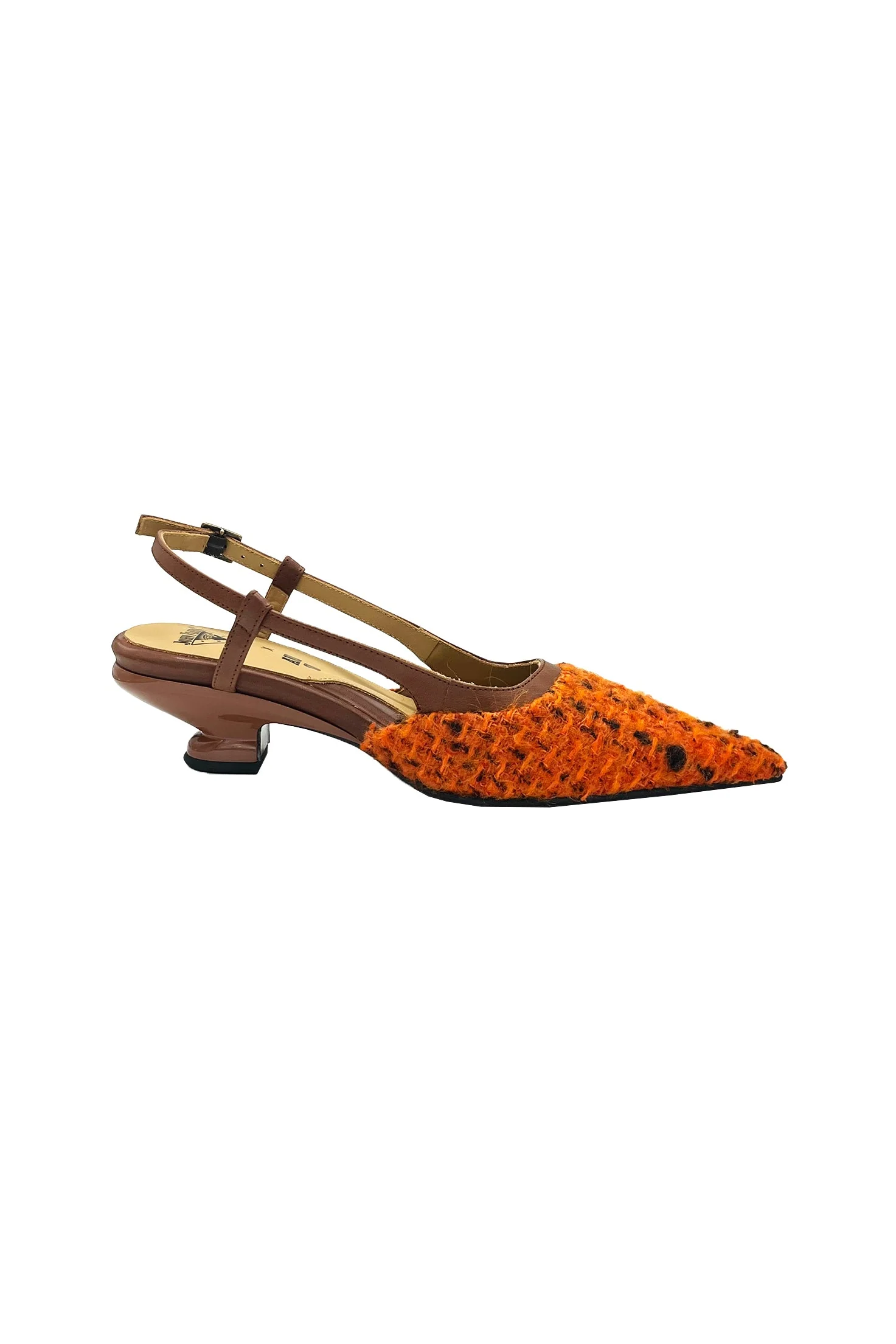John Fluevog x Anna Sui Marmalade Tweed Slingback - Image 5