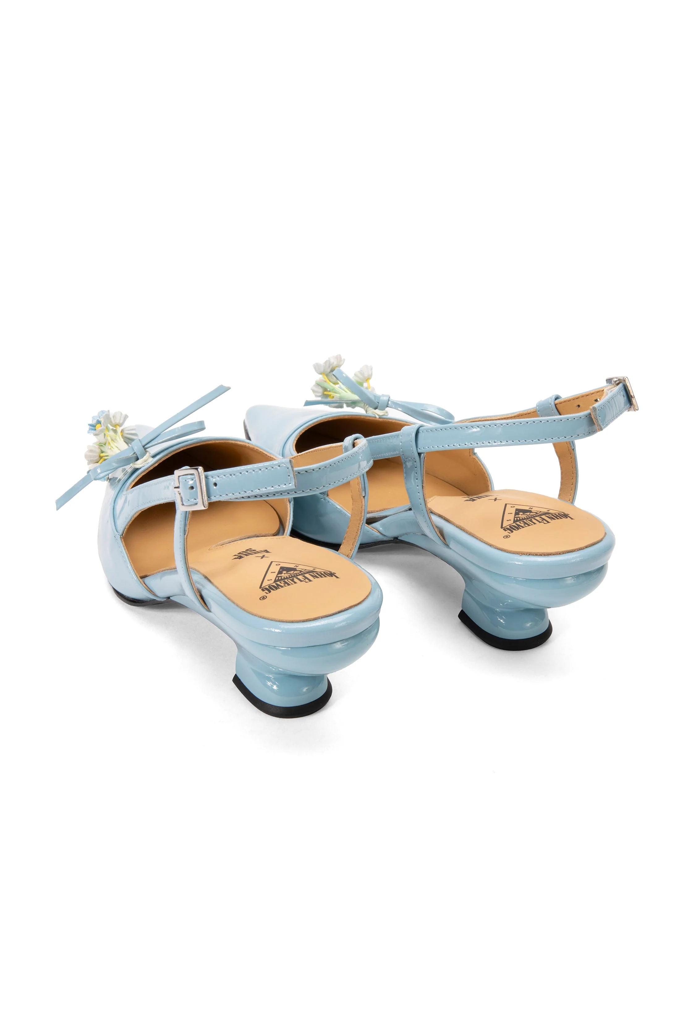 John Fluevog x Anna Sui Slingback Heels - Blue - Image 4