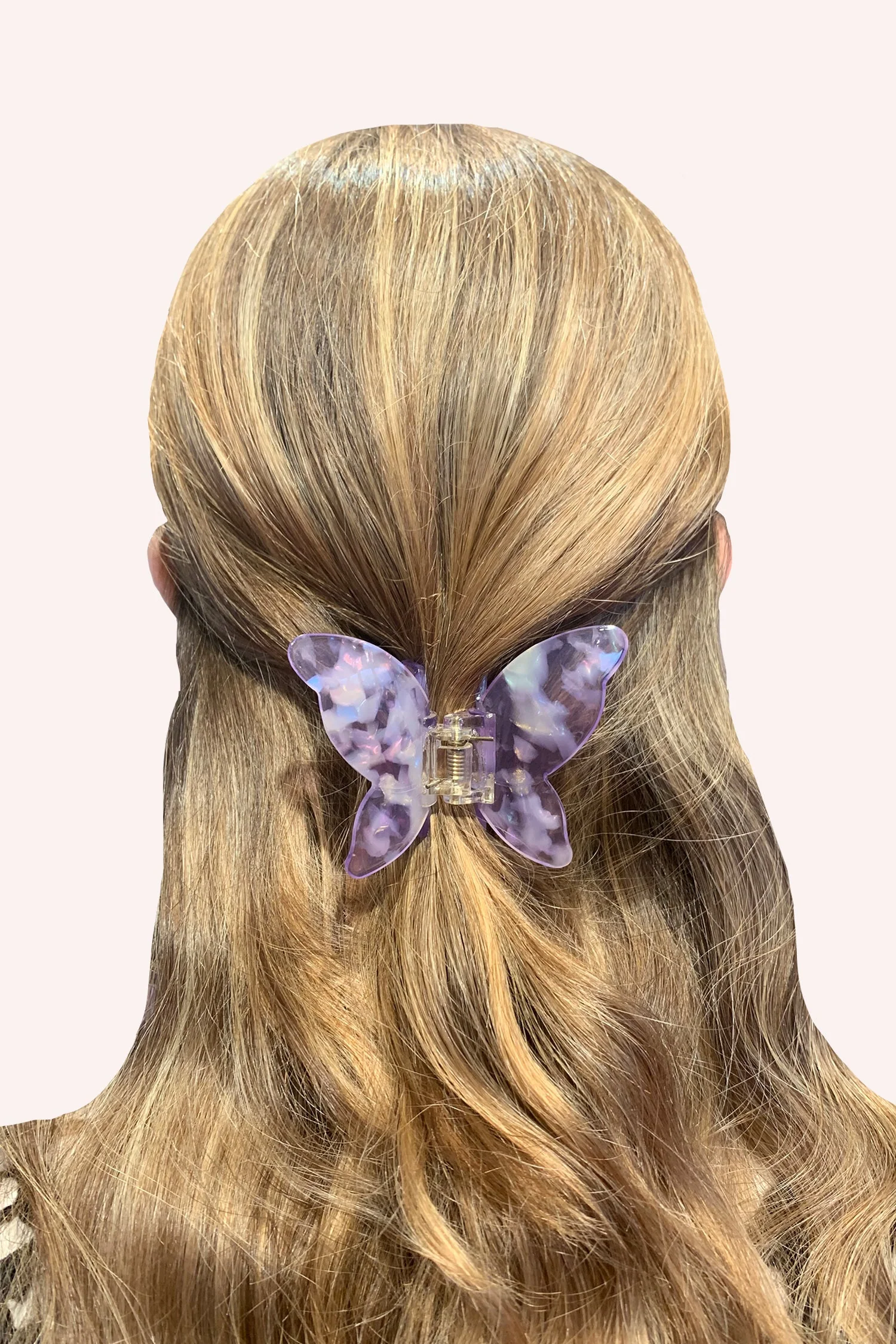 Large Gemstone Butterfly Jaw Clip - Lavender - Image 4
