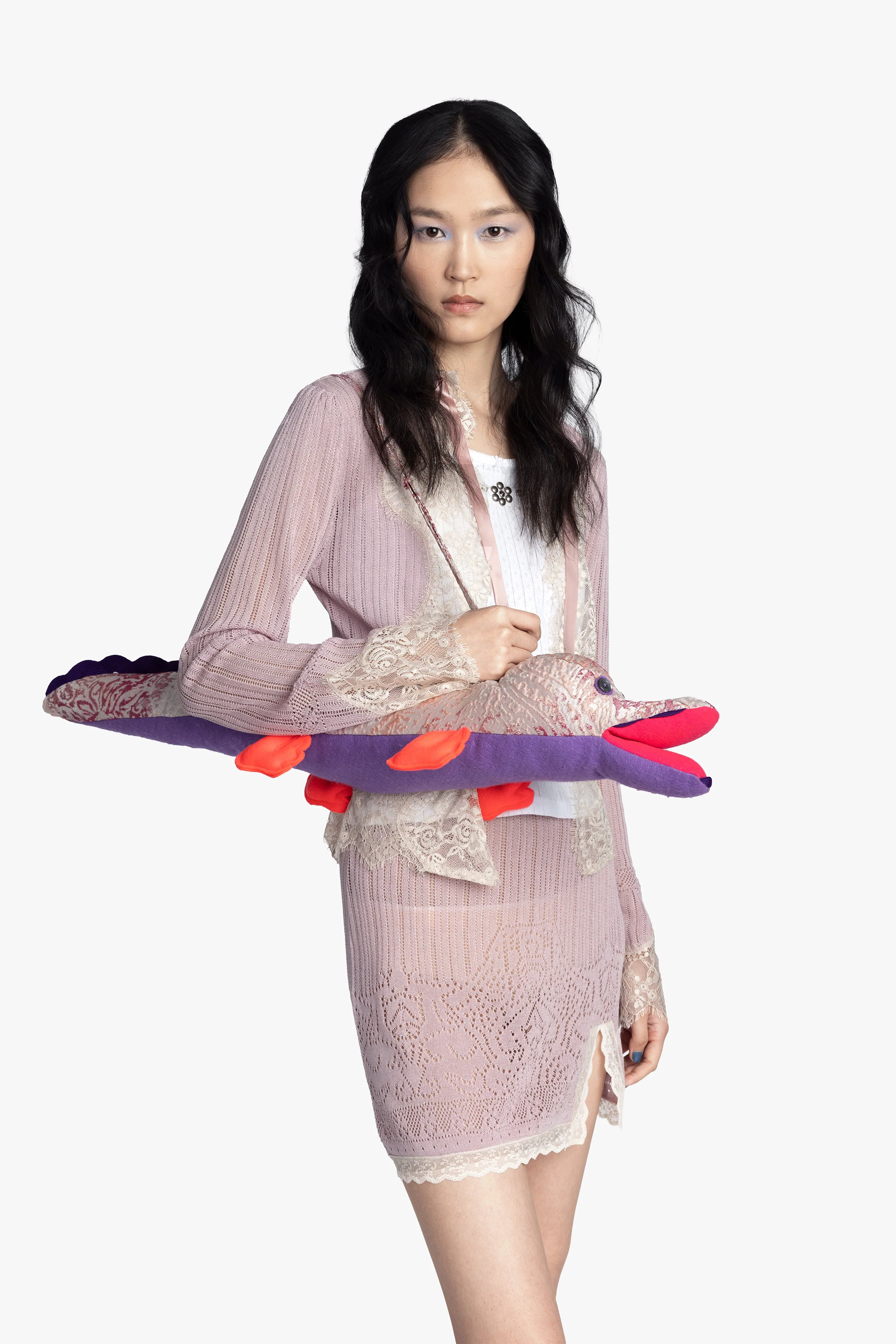 Lingerie Lace Knits Cardigan - Blush - Image 2