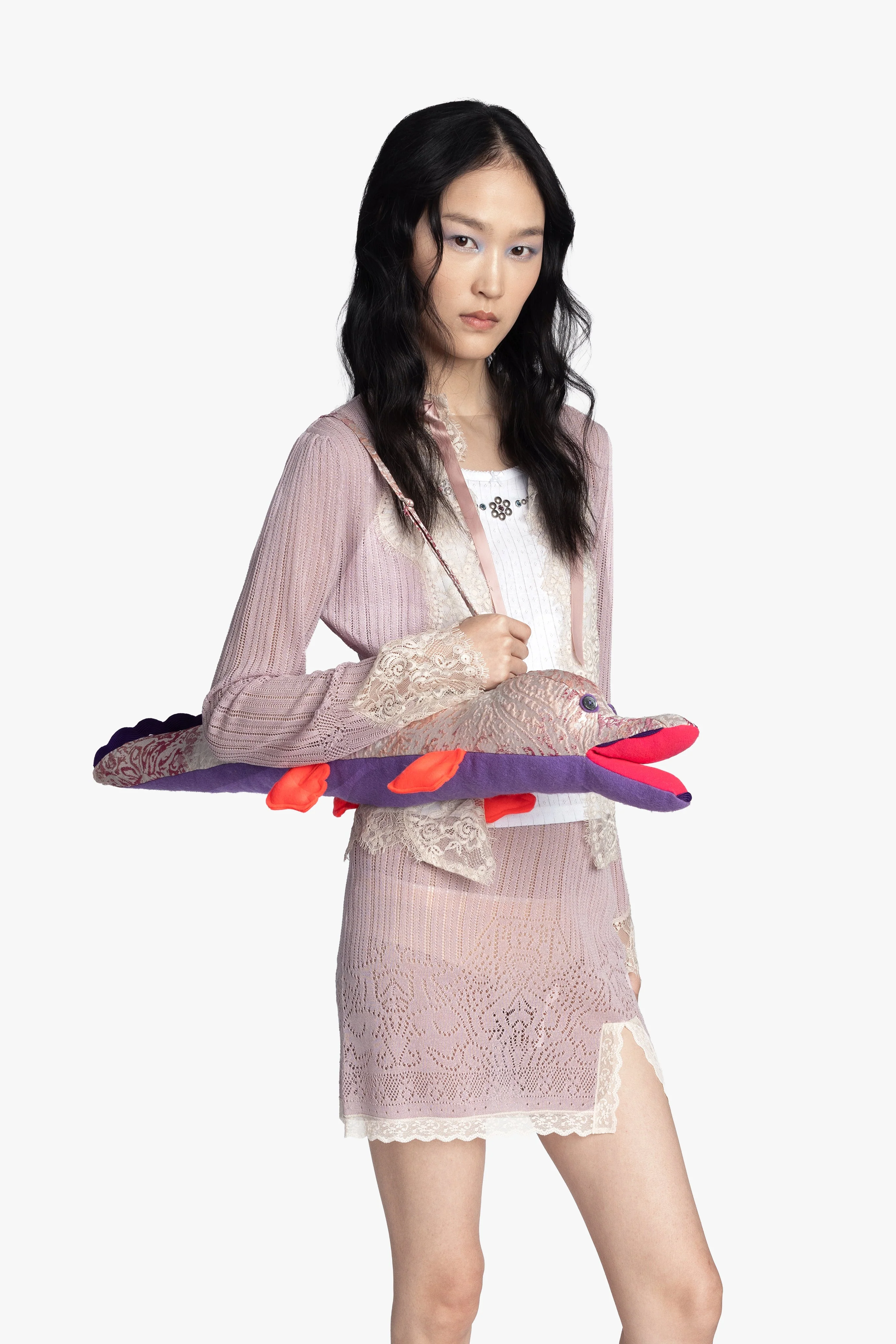 Lingerie Lace Knits Cardigan - Blush - Image 4