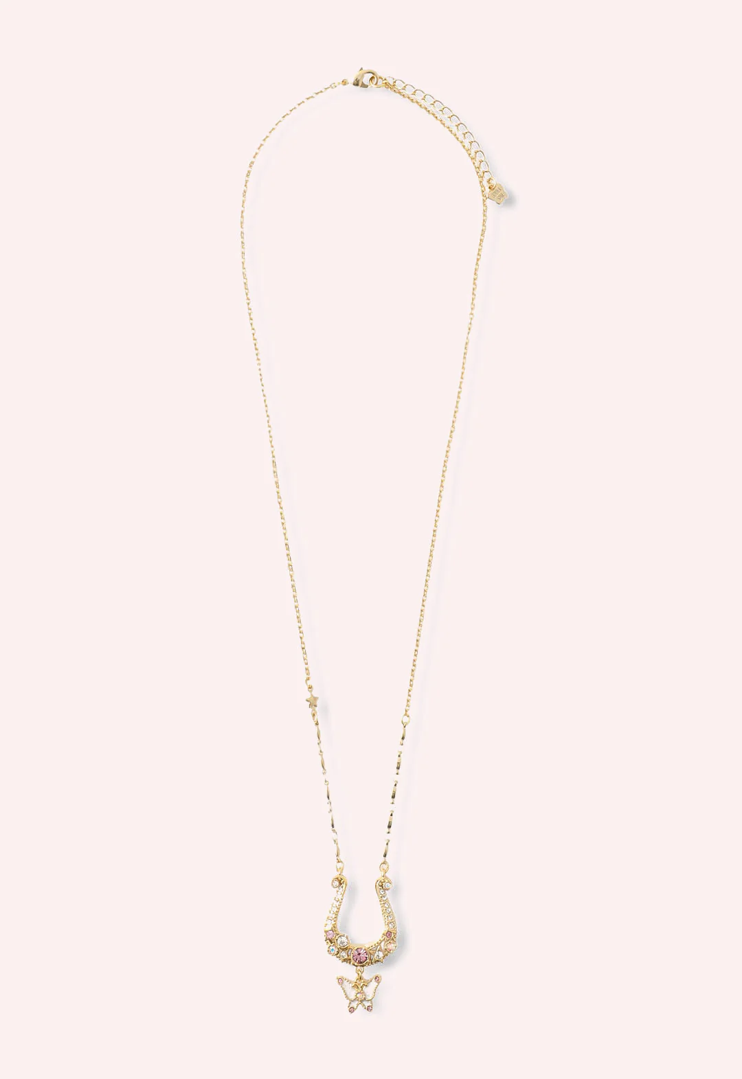 Lucky Horseshoe Charm Necklace - Gold