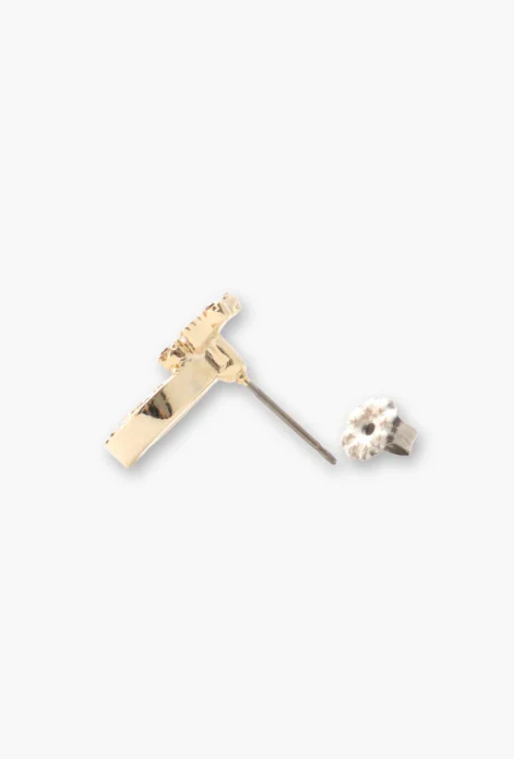 Lucky Horseshoe Stud Earrings - Gold - Image 3
