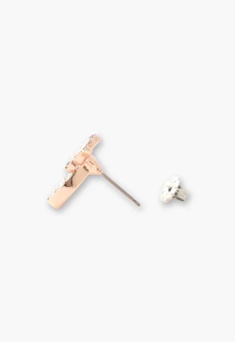 Lucky Horseshoe Stud Earrings - Rose Gold - Image 3