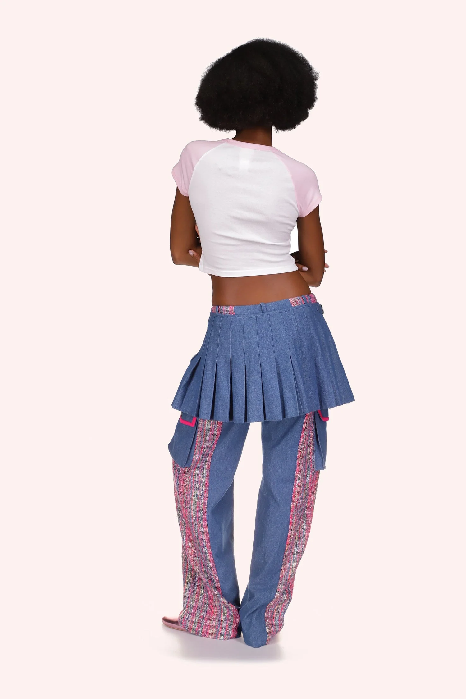 Micro Ribbed Raglan Baby Tee Pink - Image 5