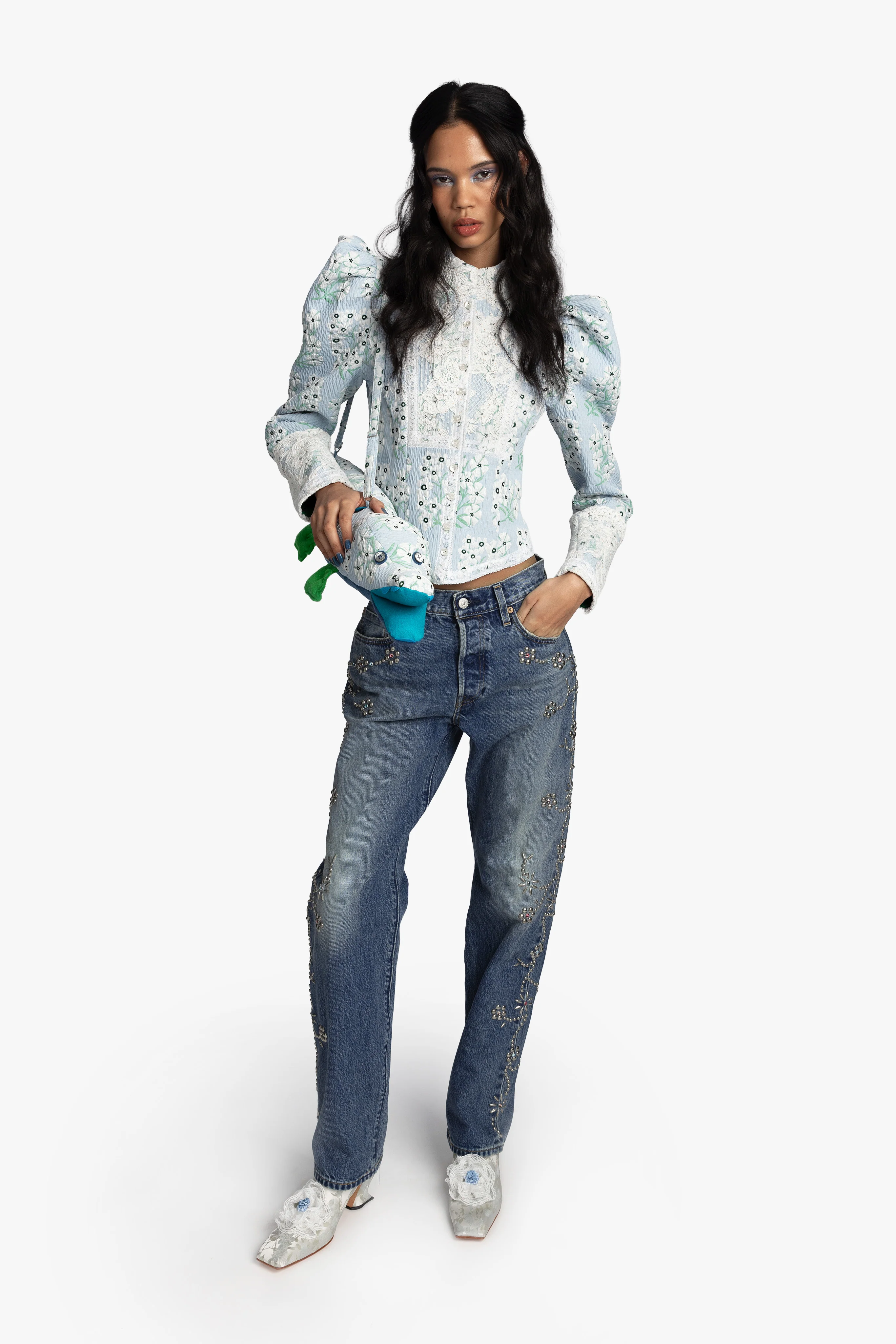 Morning Glory Brocade Victorian Jacket - Image 5