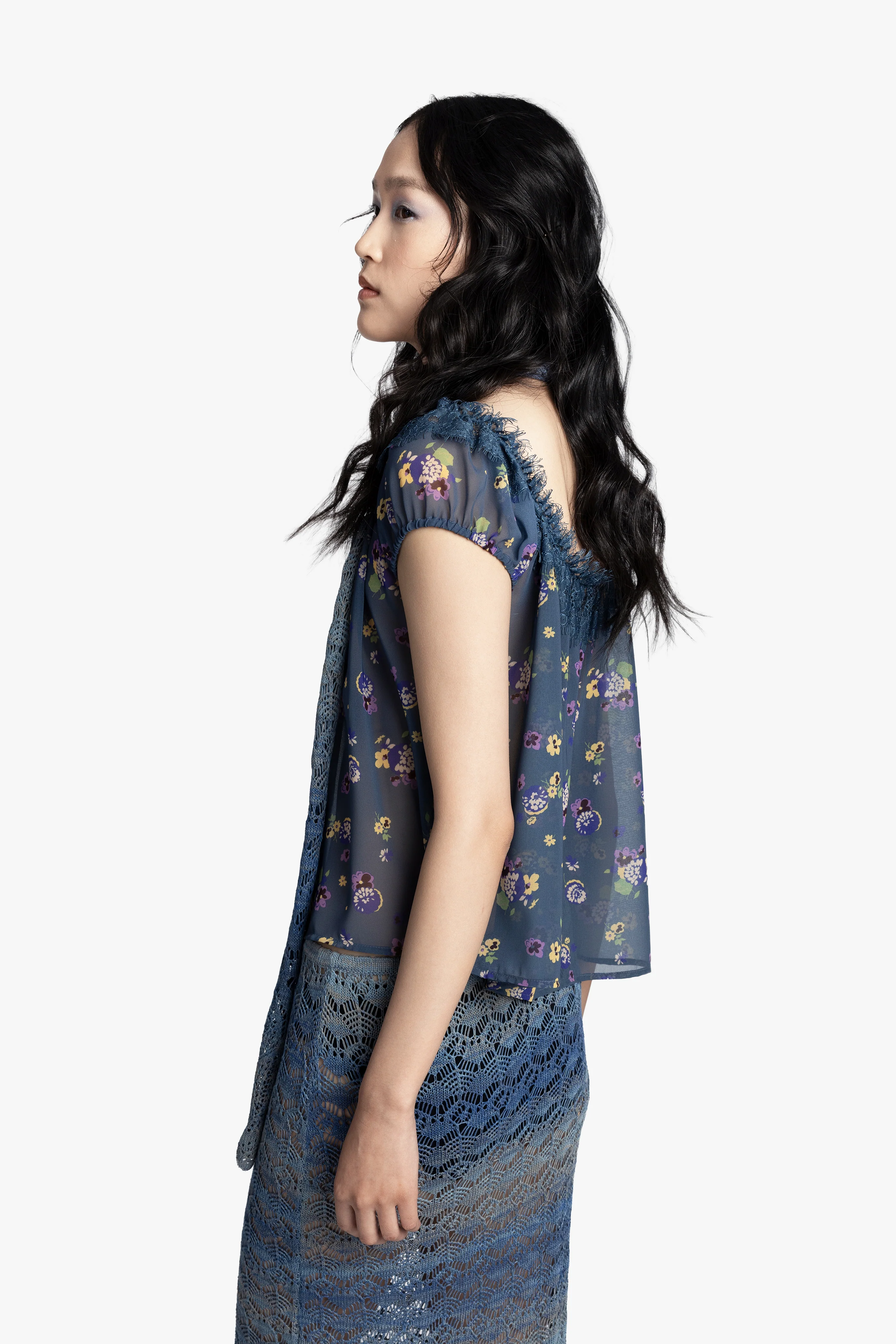 Night Blooming Chiffon Top - Image 3