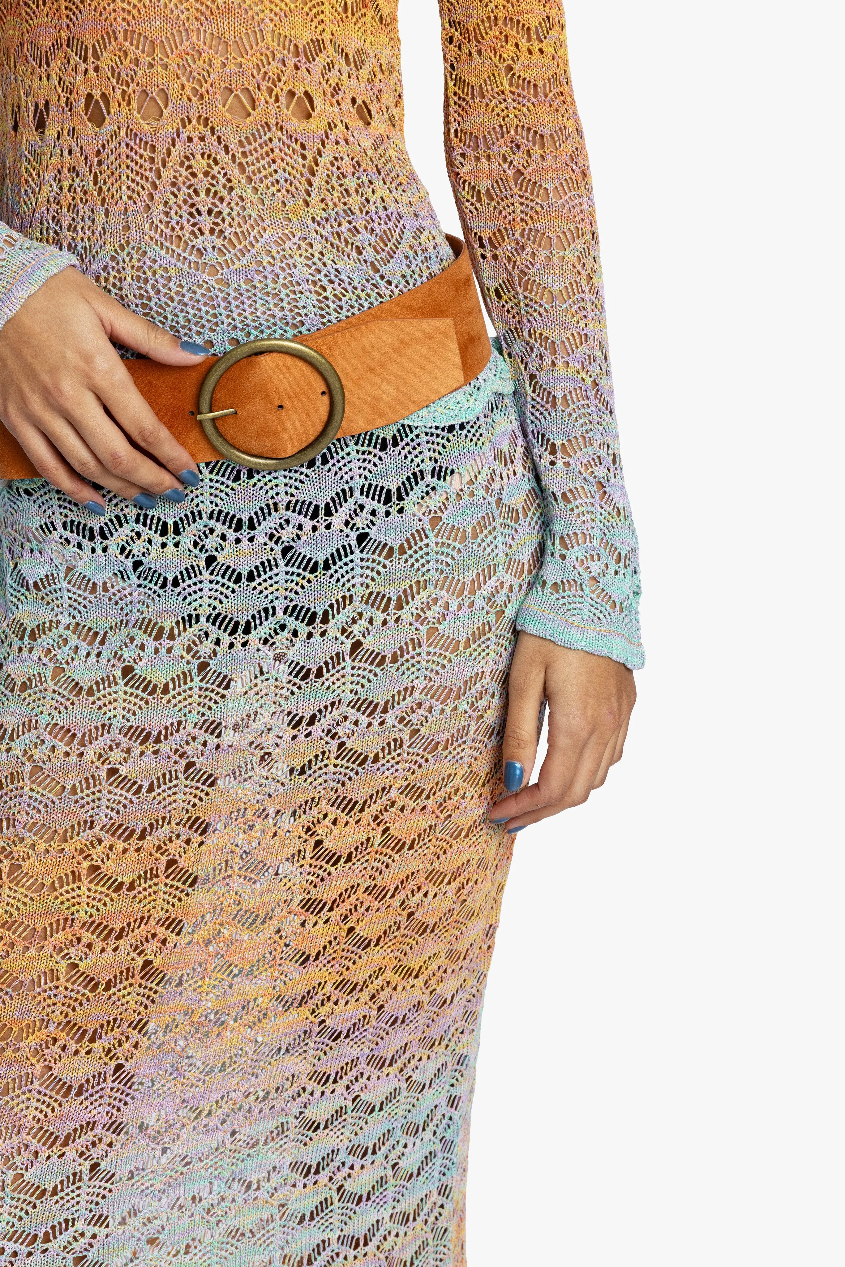 Ombre Space Dye Crochet Skirt - Sunset - Image 2