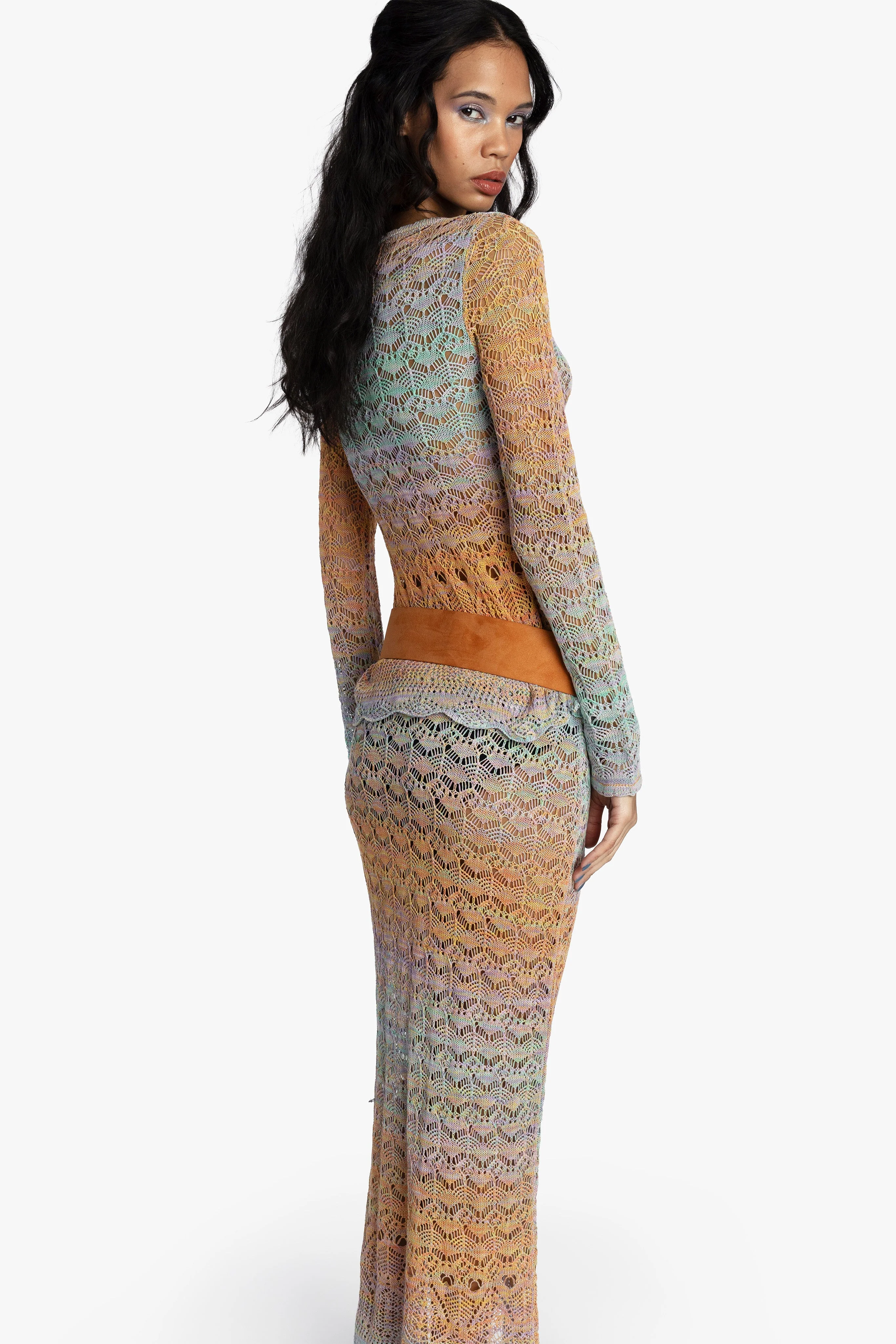 Ombre Space Dye Crochet Top - Sunset - Image 6