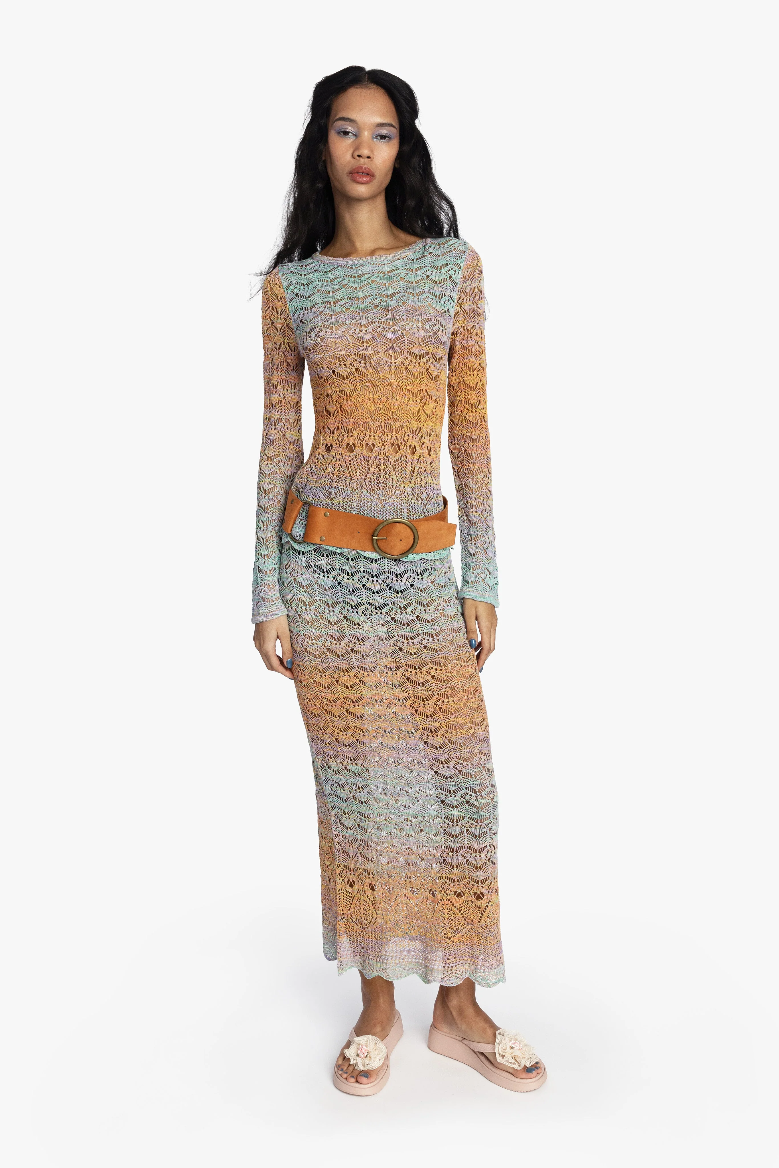 Ombre Space Dye Crochet Top - Sunset - Image 8