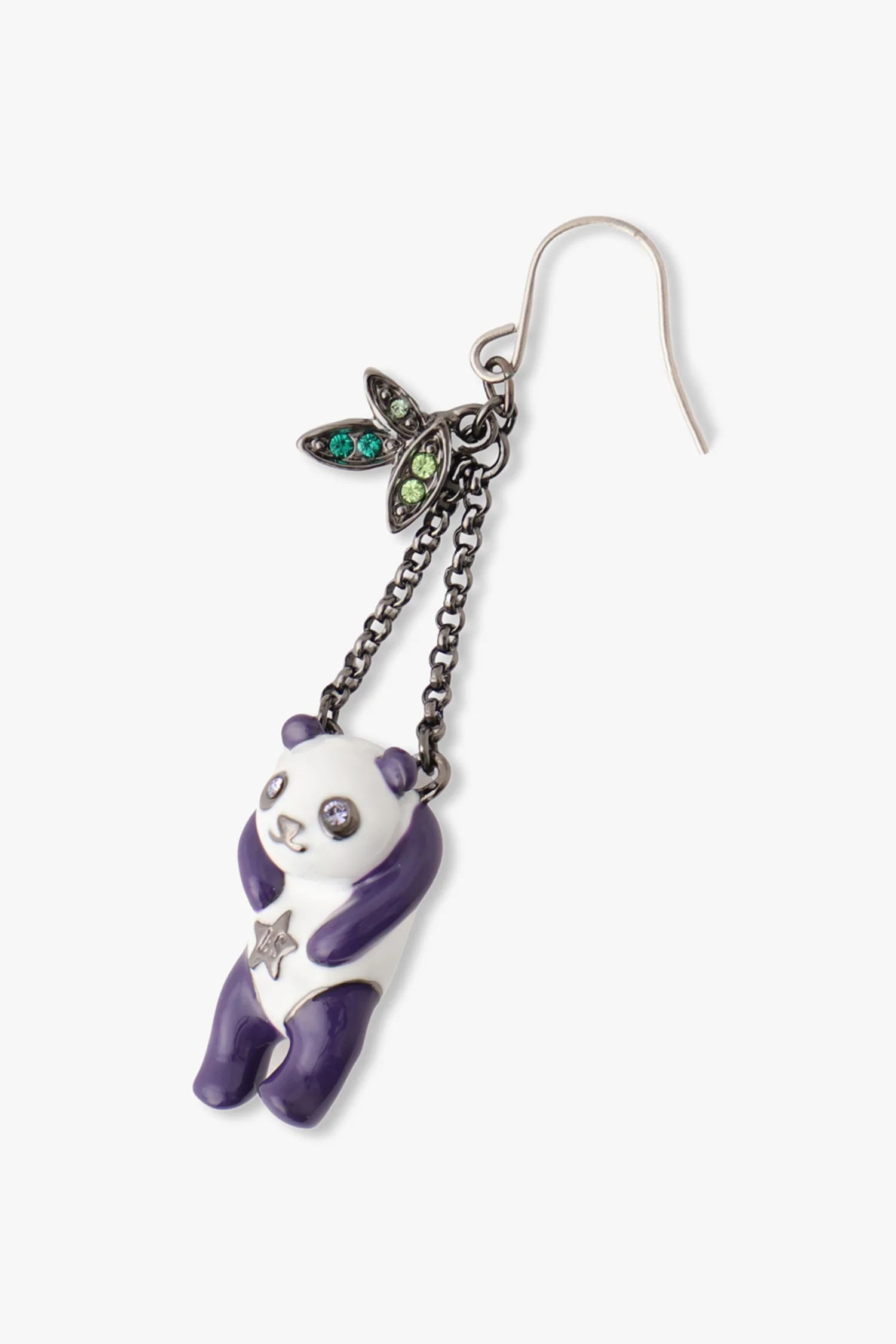 Panda Drop Chain Earrings - Image 4