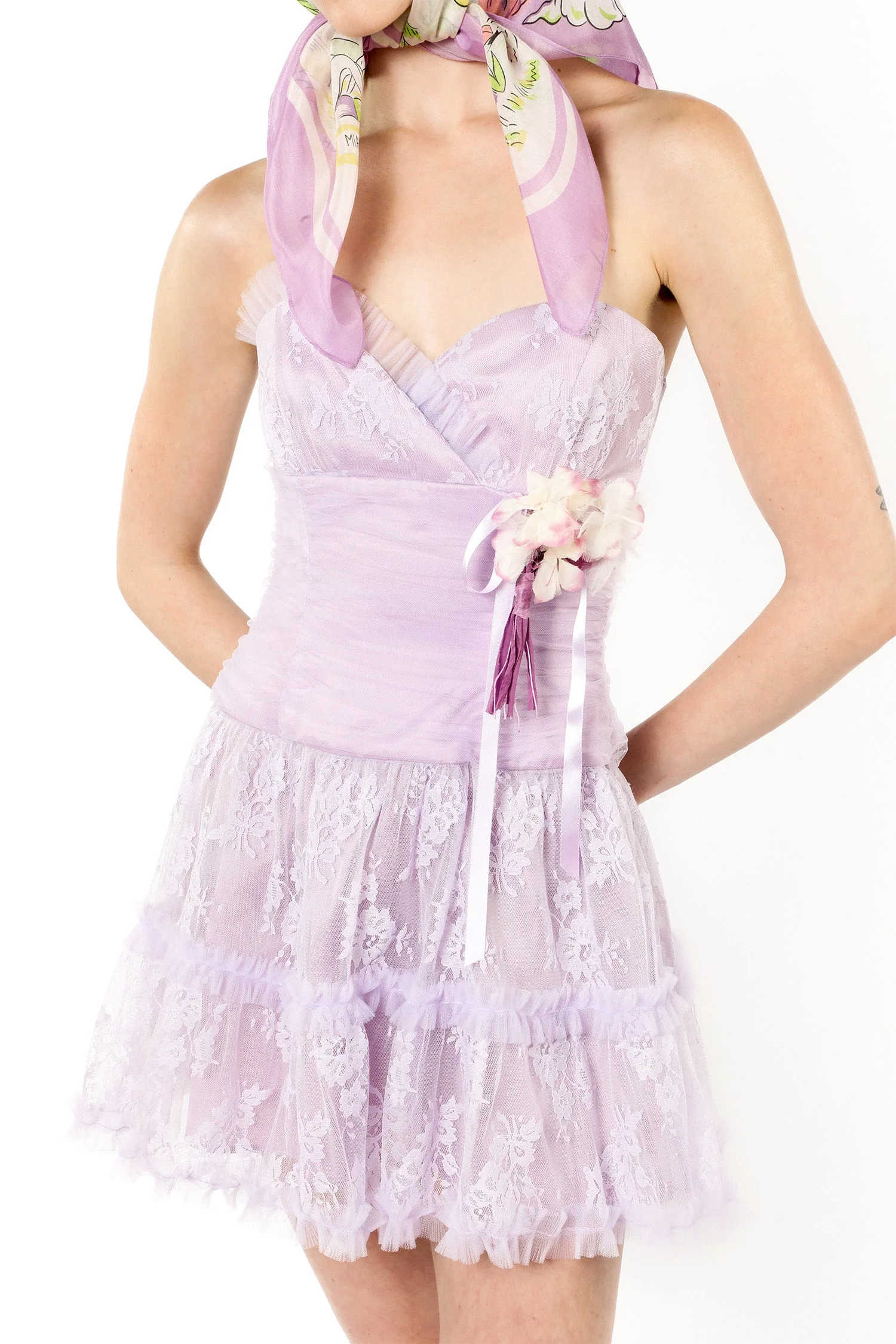 Party Girl Strapless Tulle and Lace Dress - Image 5