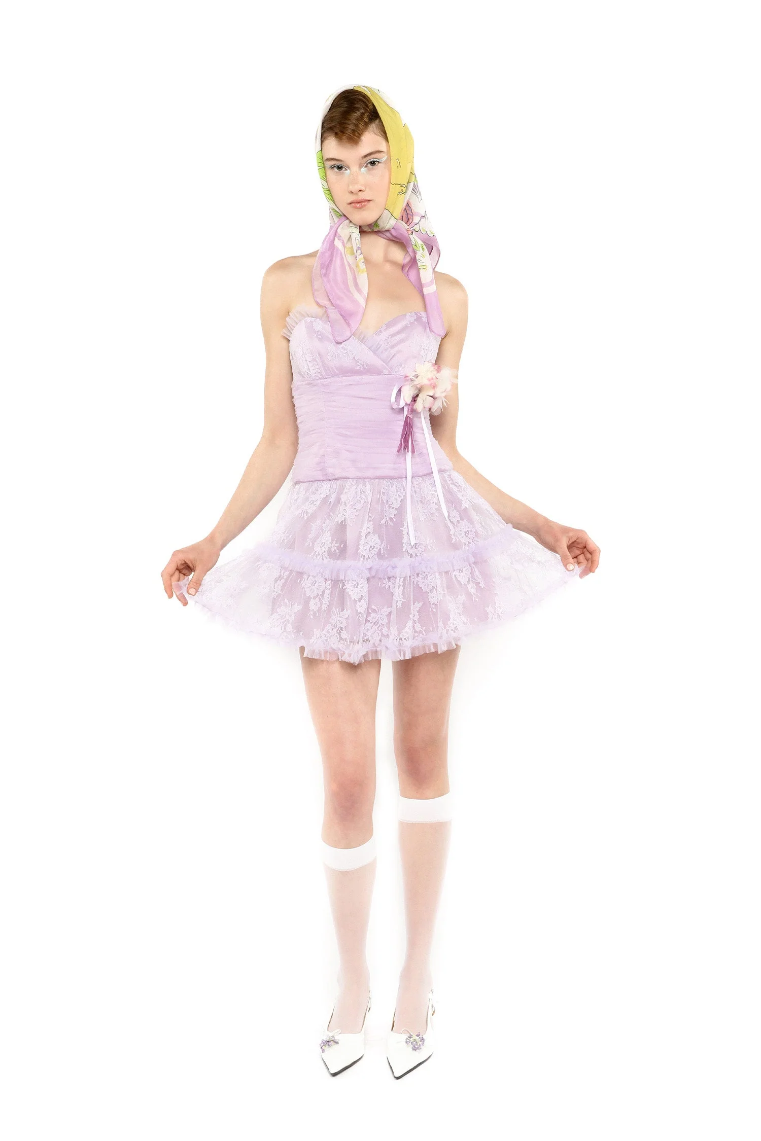 Party Girl Strapless Tulle and Lace Dress - Image 7