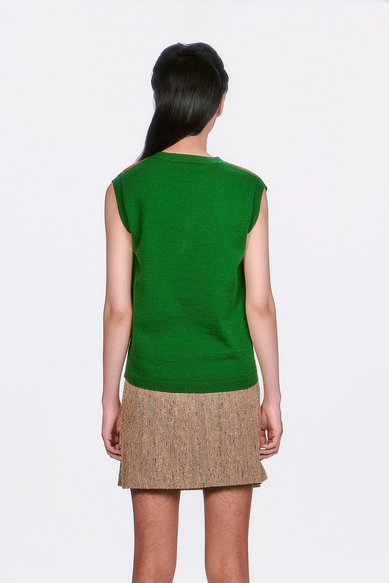 Plaid Sweater Vest - Leaf Green - Image 4